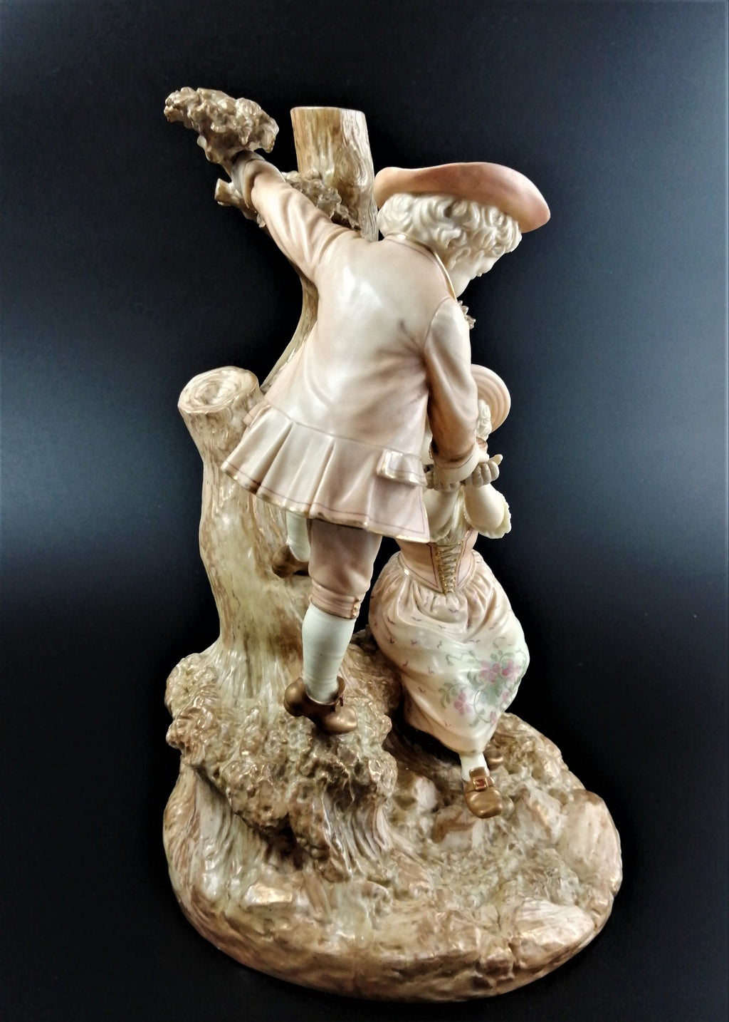 Royal Worcester Figurine: Blush Ivory Boy and Girl, James Hadley, 1888