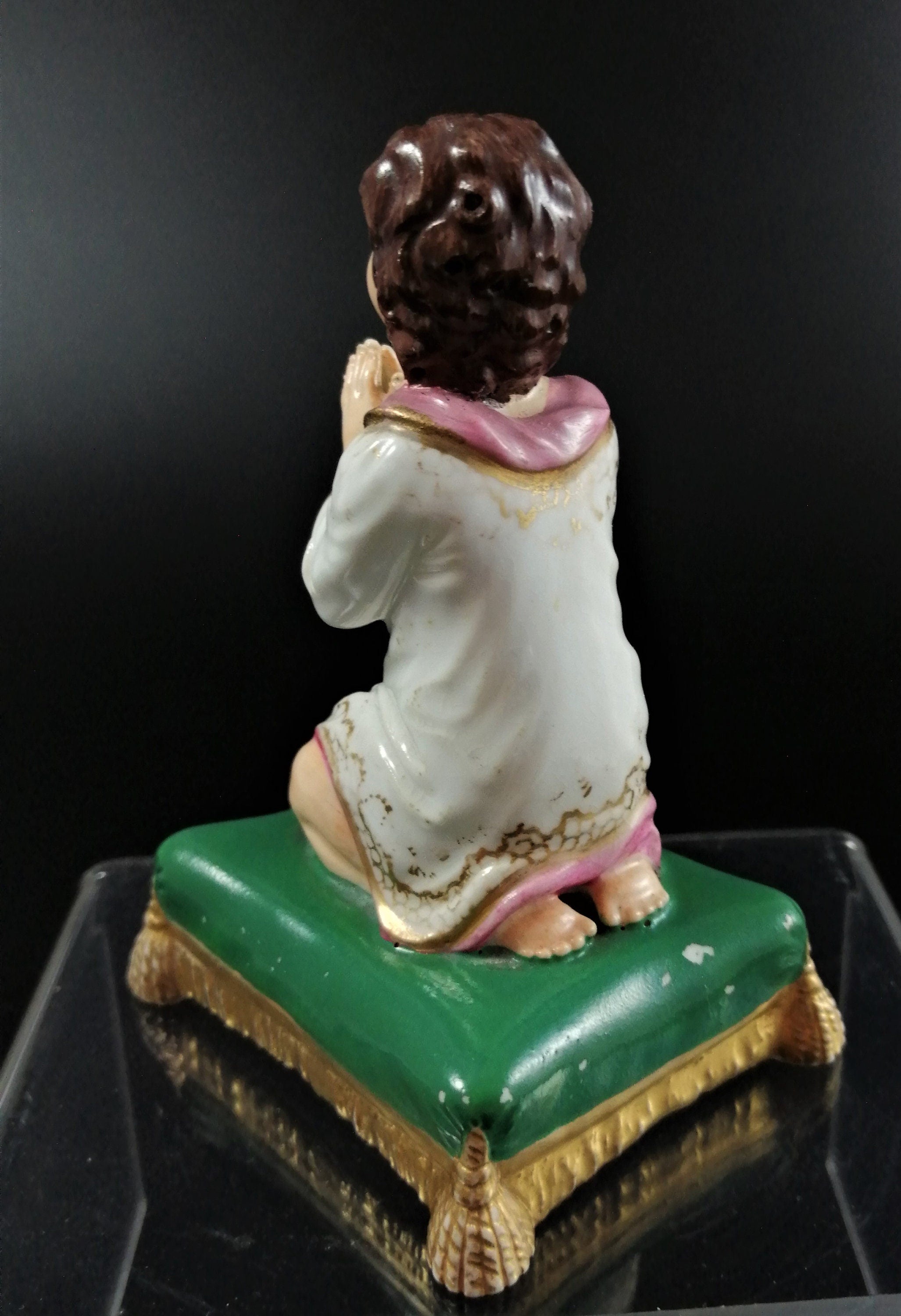 Antique Georgian porcelain Derby figurine of a praying kneeling girl, с.1830, Bloor period