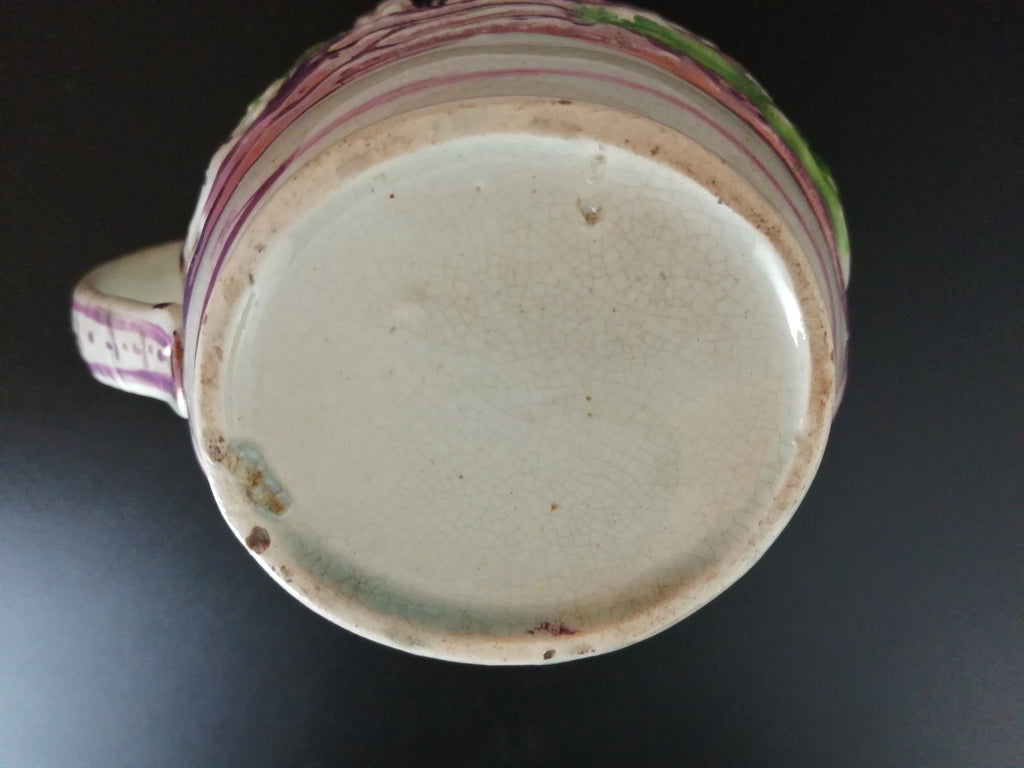 Staffordshire Pink  Lustreware Pitcher Hunting Dogs c 1830
