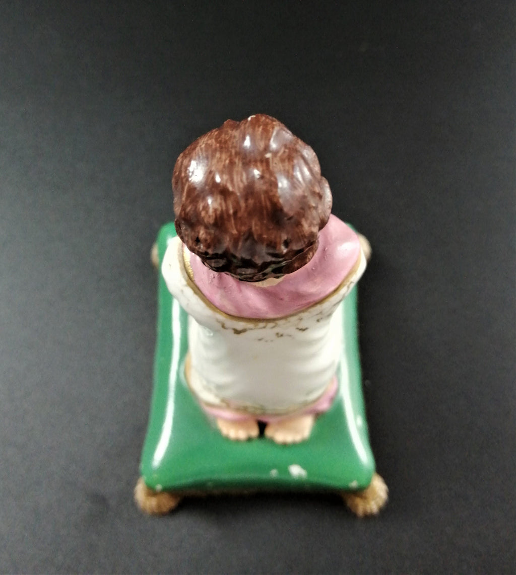 Antique Georgian porcelain Derby figurine of a praying kneeling girl, с.1830, Bloor period