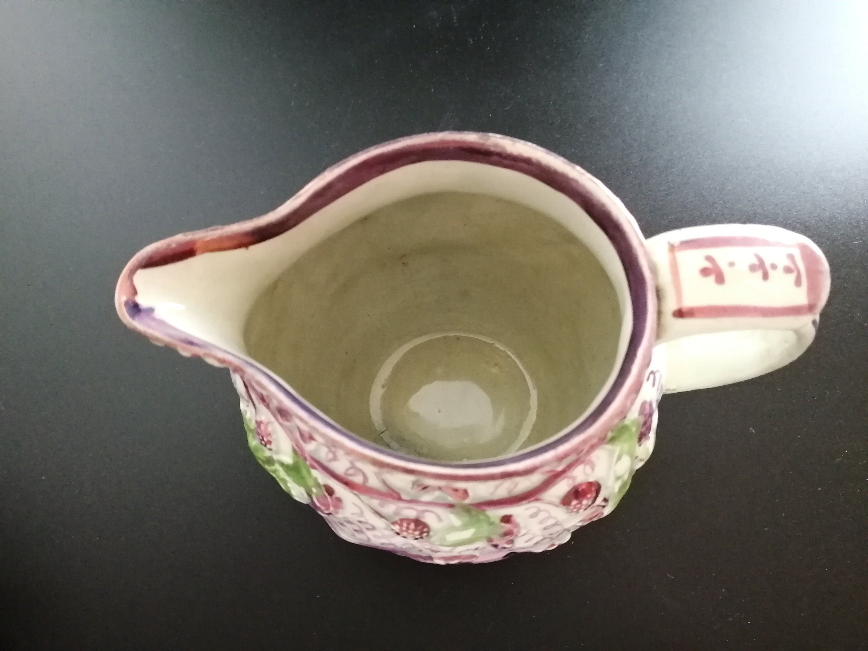 Staffordshire Pink  Lustreware Pitcher Hunting Dogs c 1830