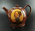 Royal Doulton Kingsware silver topped Dame- Heart's Content teapot