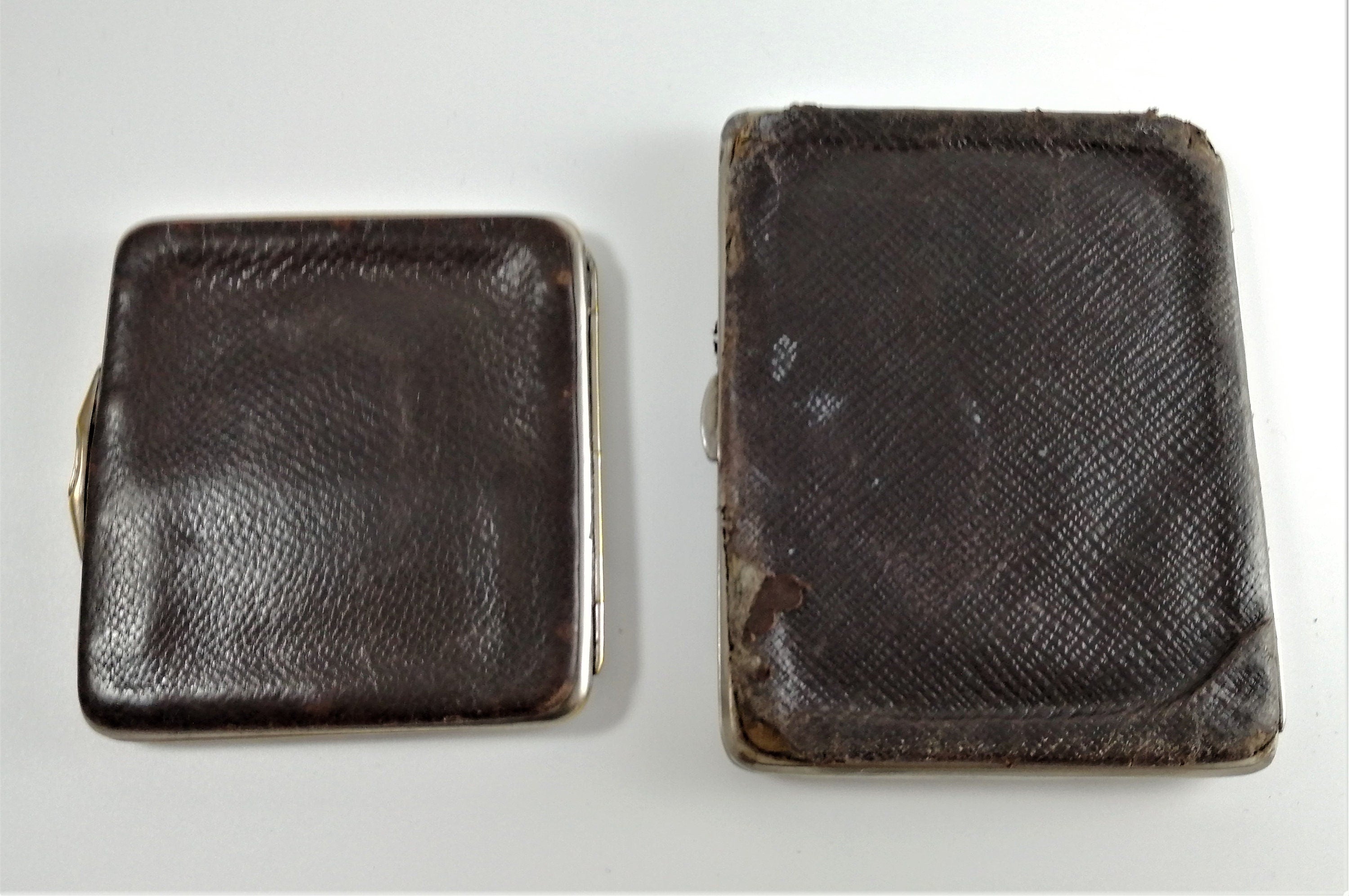 Purse, Calling/Business card cases - Leather, Sterling silver - 19th c.