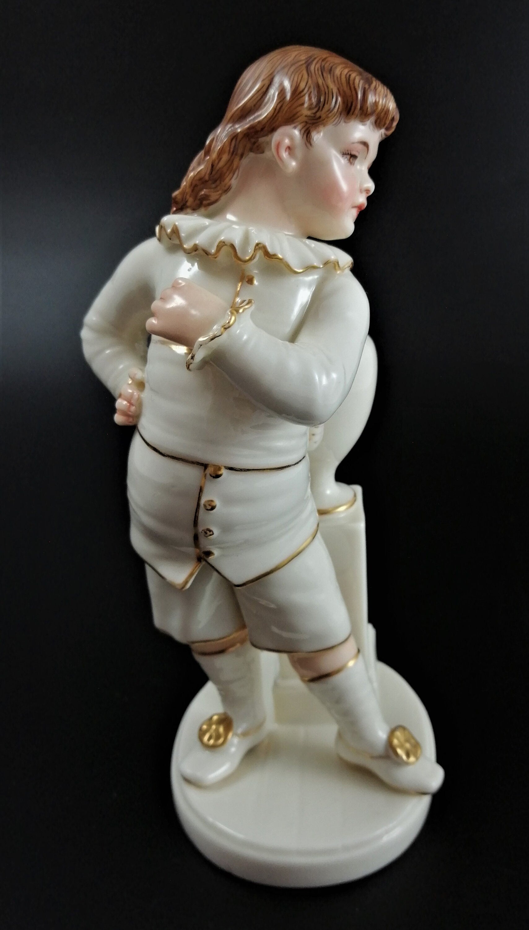 Rare Royal Worcester Figurine: Boy with Vase by James Hadley, 1883