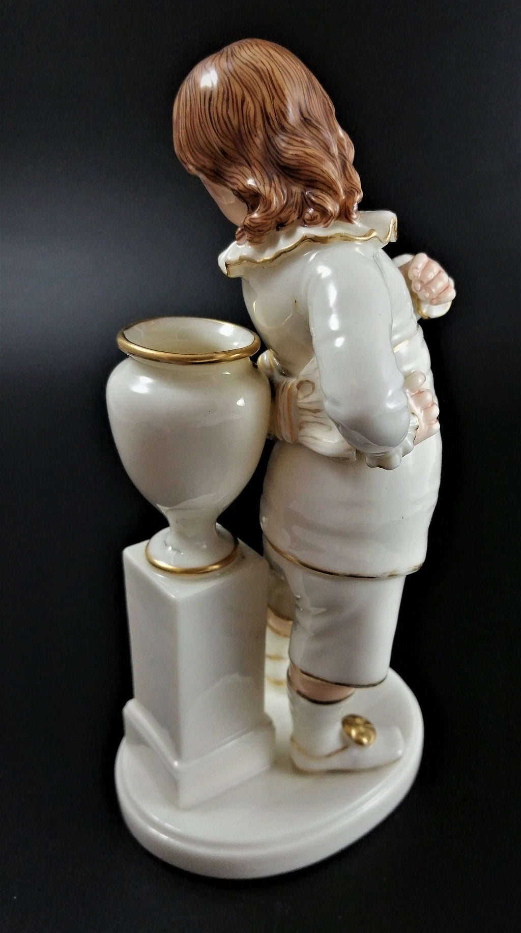 Rare Royal Worcester Figurine: Boy with Vase by James Hadley, 1883