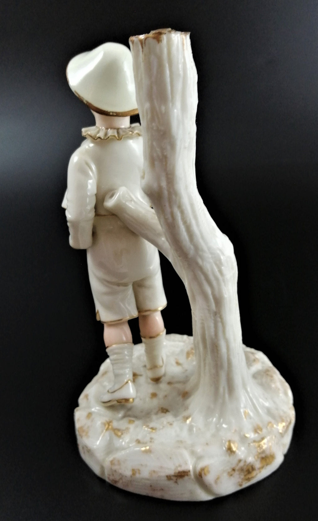 Antique Royal Worcester Painted and Gilt Ivory Porcelain Figurine,James Hadley