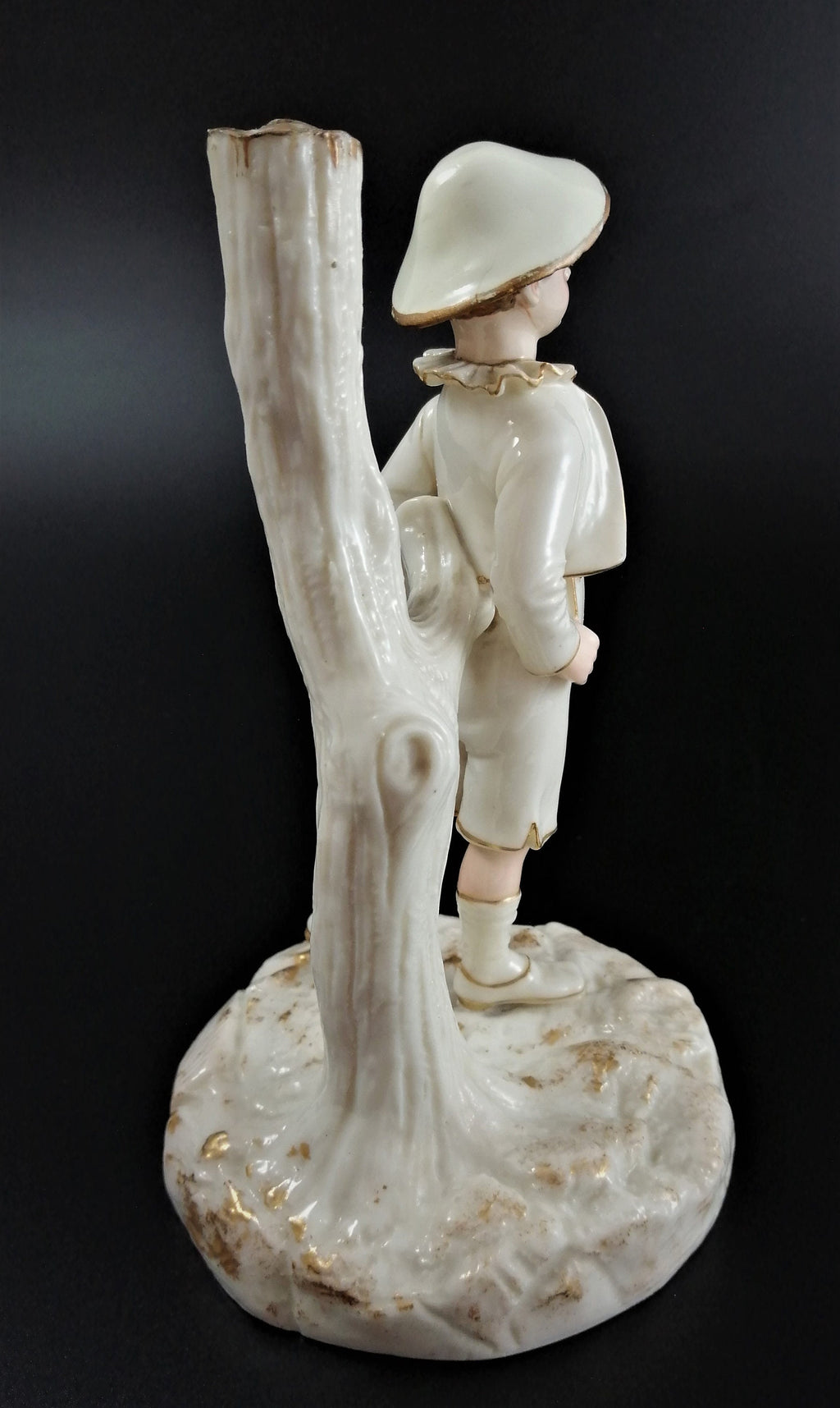 Antique Royal Worcester Painted and Gilt Ivory Porcelain Figurine,James Hadley