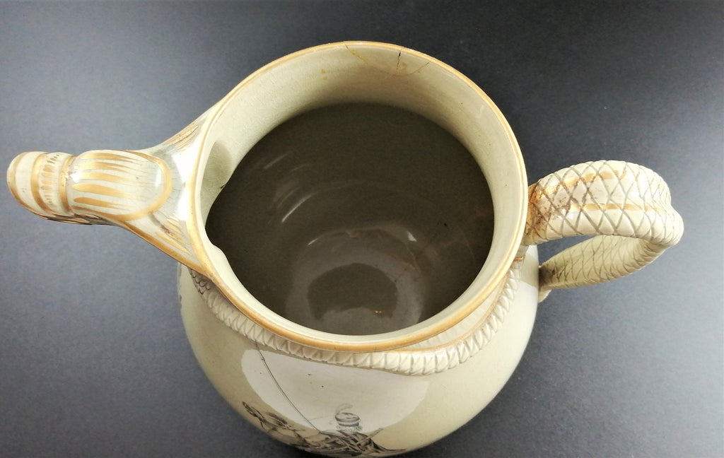 Antique Staffordshire jug,Russian Cossacks,c. 1820-1830