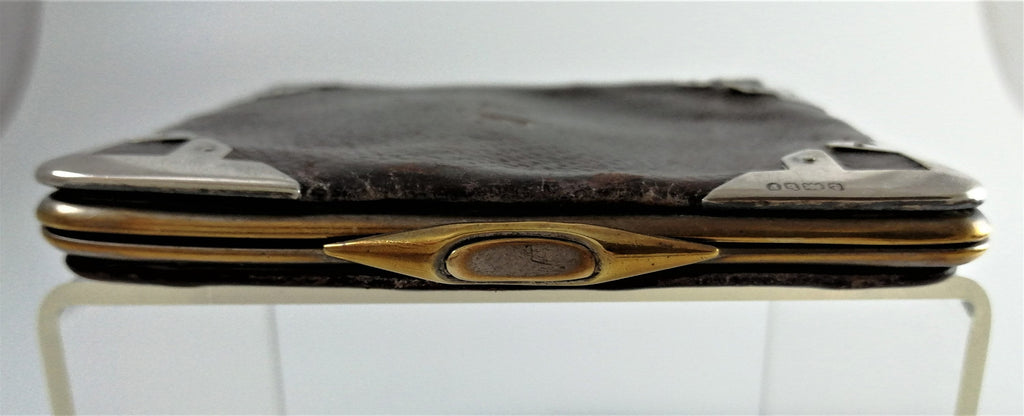 Purse, Calling/Business card cases - Leather, Sterling silver - 19th c.