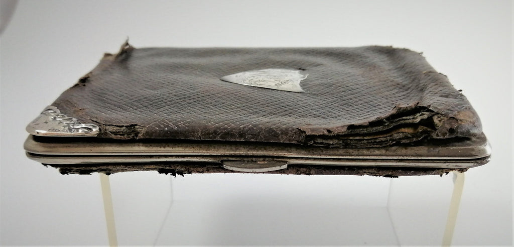 Purse, Calling/Business card cases - Leather, Sterling silver - 19th c.