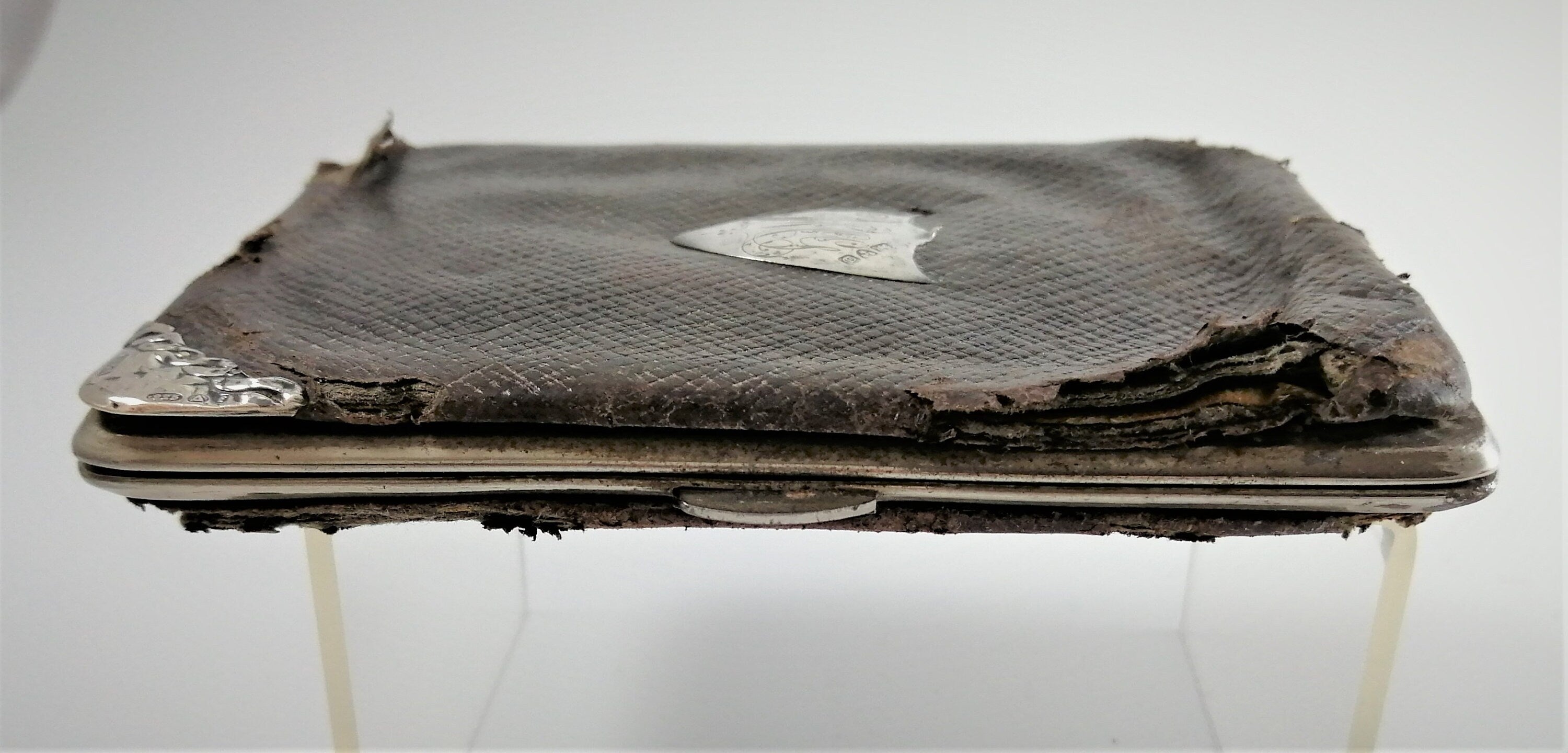 Purse, Calling/Business card cases - Leather, Sterling silver - 19th c.