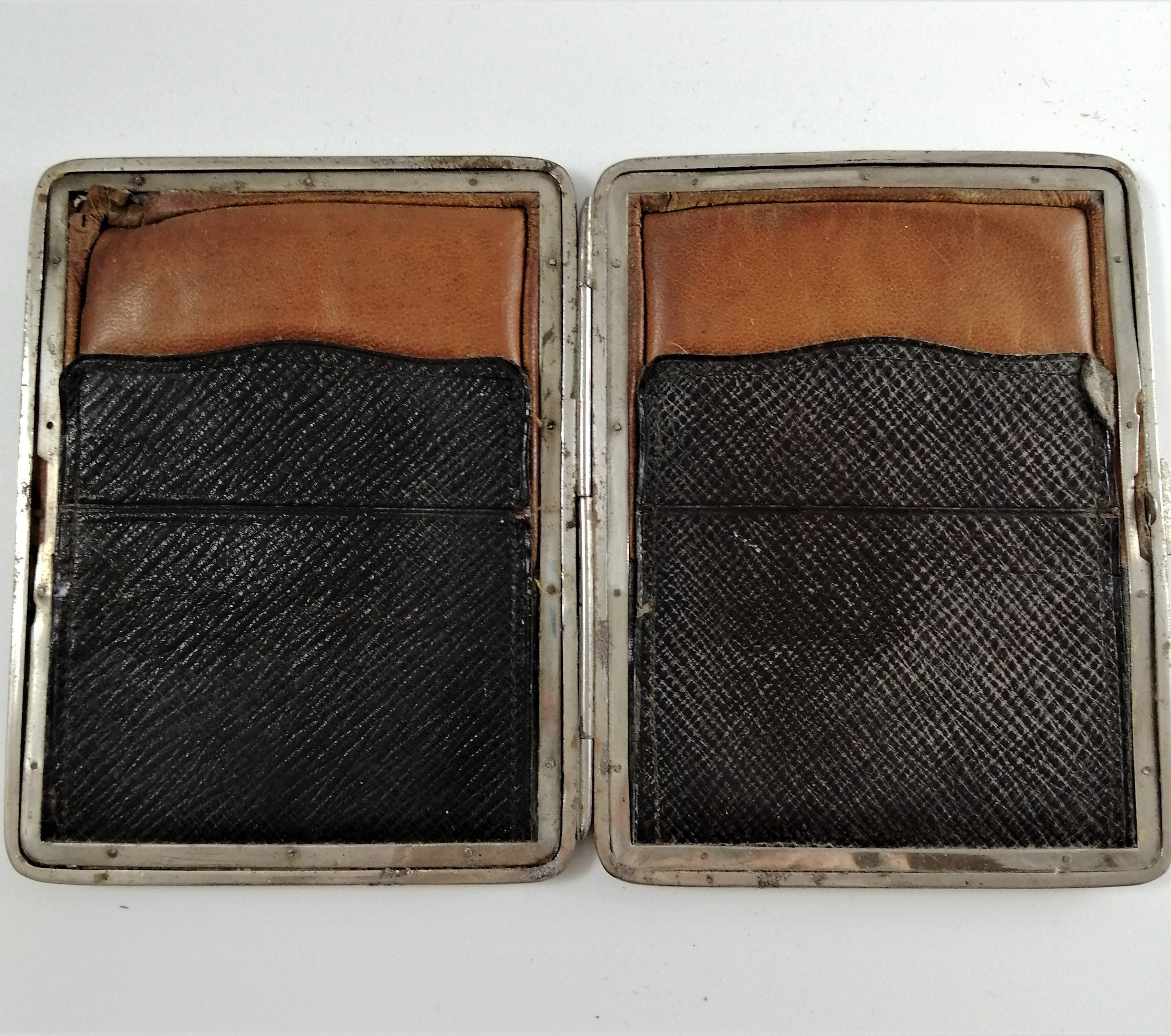 Purse, Calling/Business card cases - Leather, Sterling silver - 19th c.