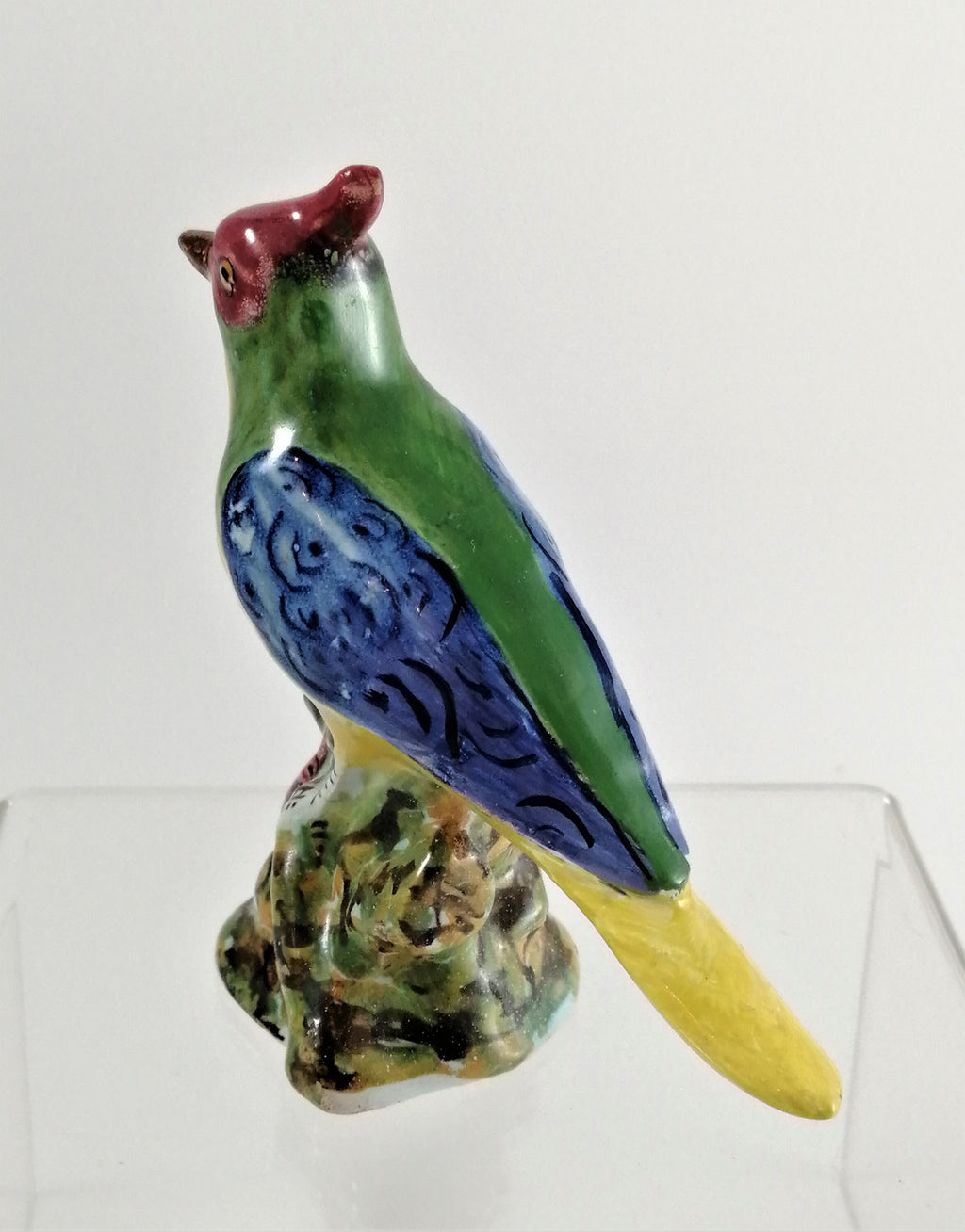 Antique porcelain figurine of a multicoloured songbird,Carocci, Fabbri & Co. of Italy