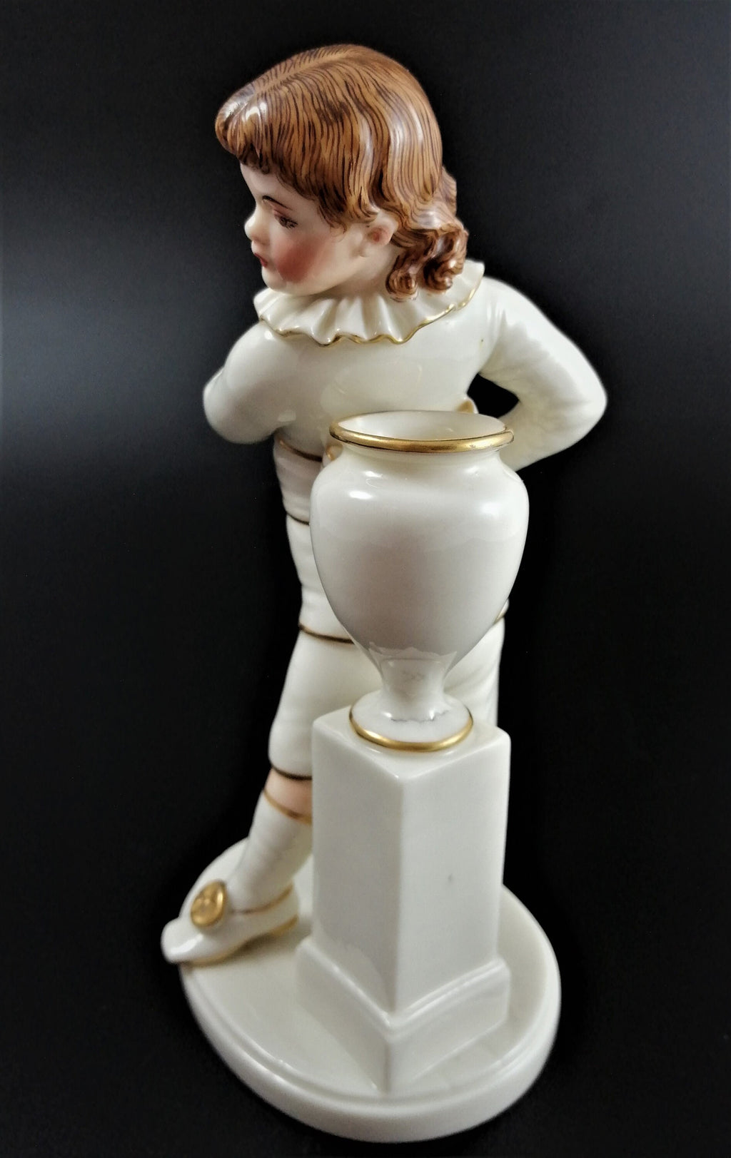 Rare Royal Worcester Figurine: Boy with Vase by James Hadley, 1883