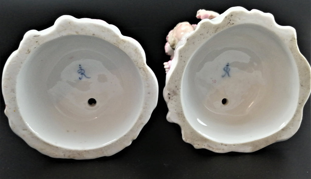 Antique pair of porcelain candelabrum , Giulio Richard of Milan,c.1880