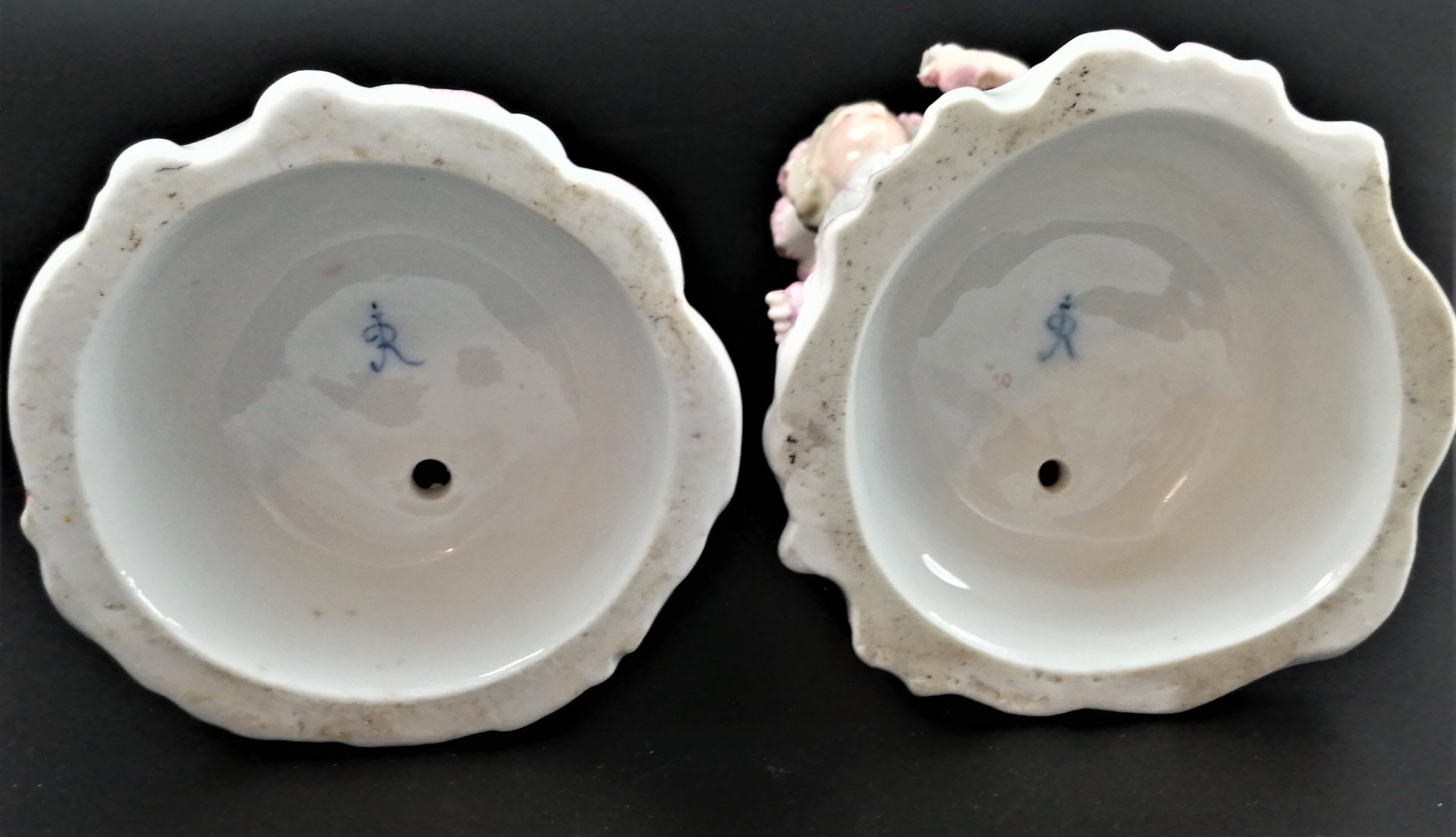 Antique pair of porcelain candelabrum , Giulio Richard of Milan,c.1880