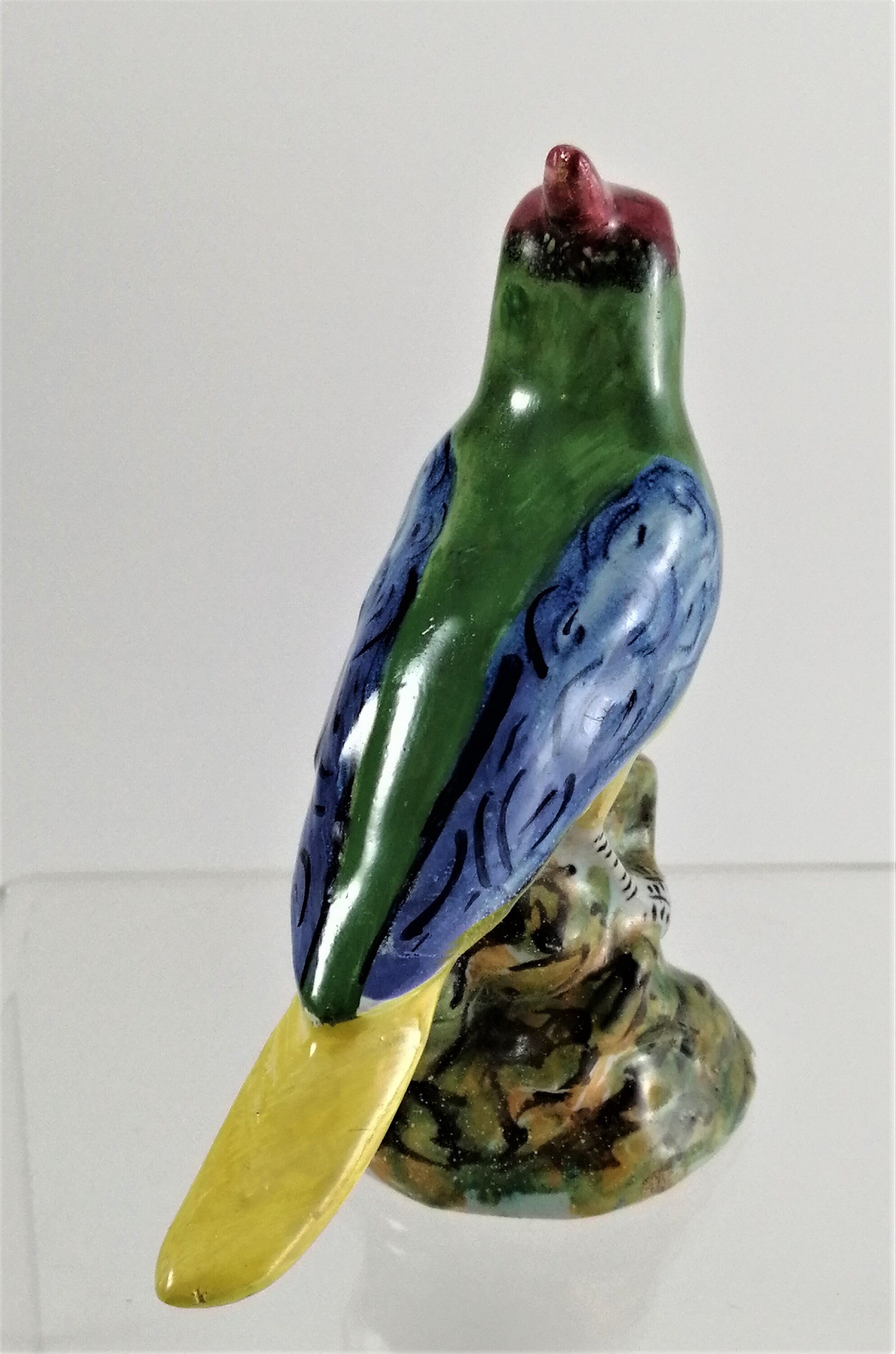 Antique porcelain figurine of a multicoloured songbird,Carocci, Fabbri & Co. of Italy