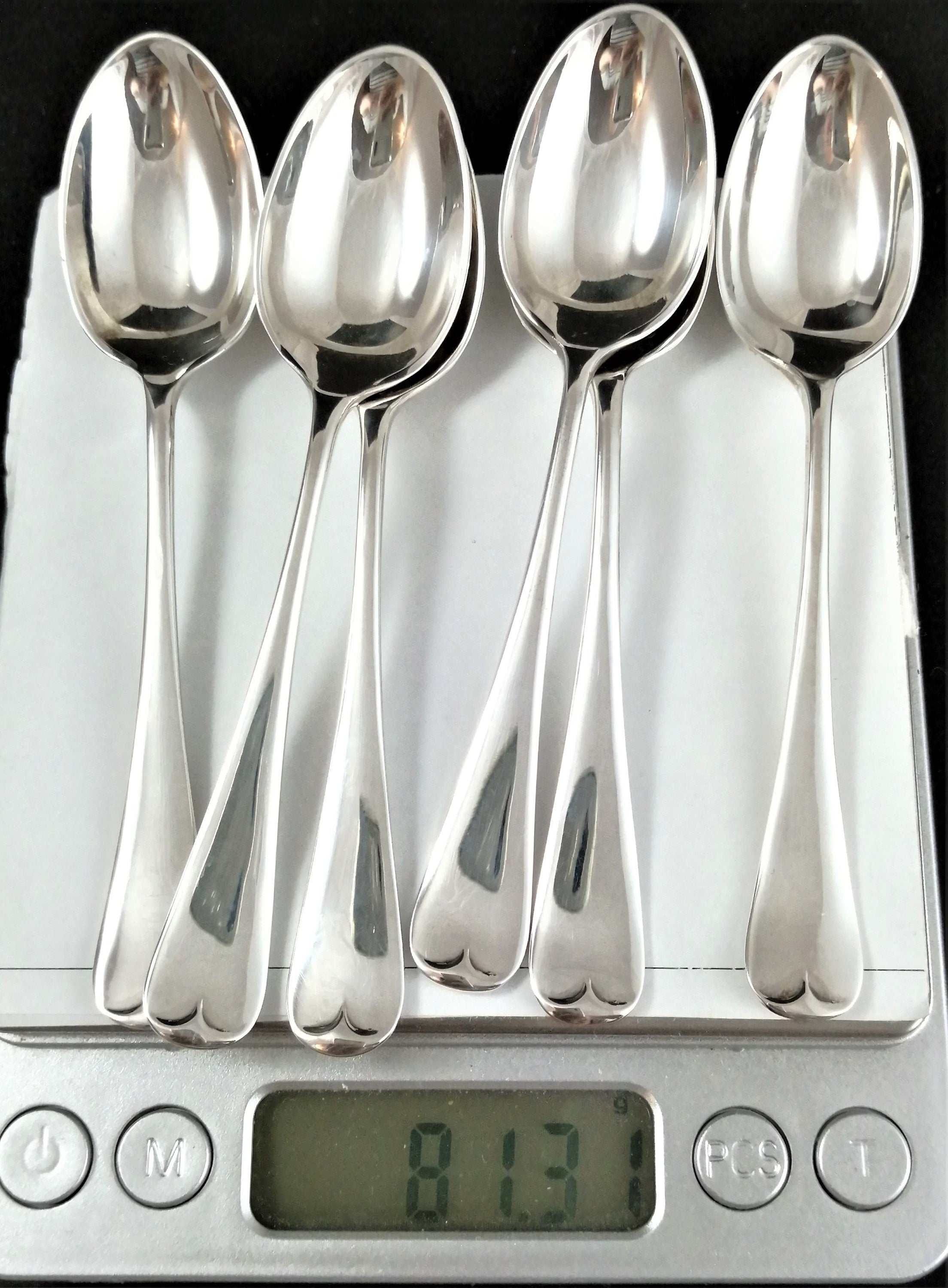 Sterling Silver Fancy Back (Picture Back) Teaspoons (Set of 6) - I Love Liberty