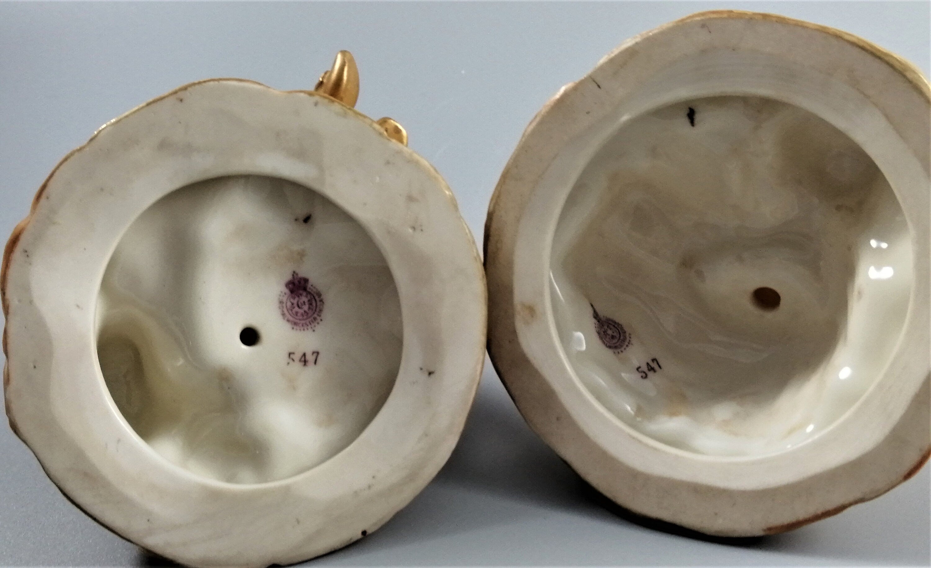 Antique Royal Worcester Porcelain Figurines: Lounging Musicians, 1913