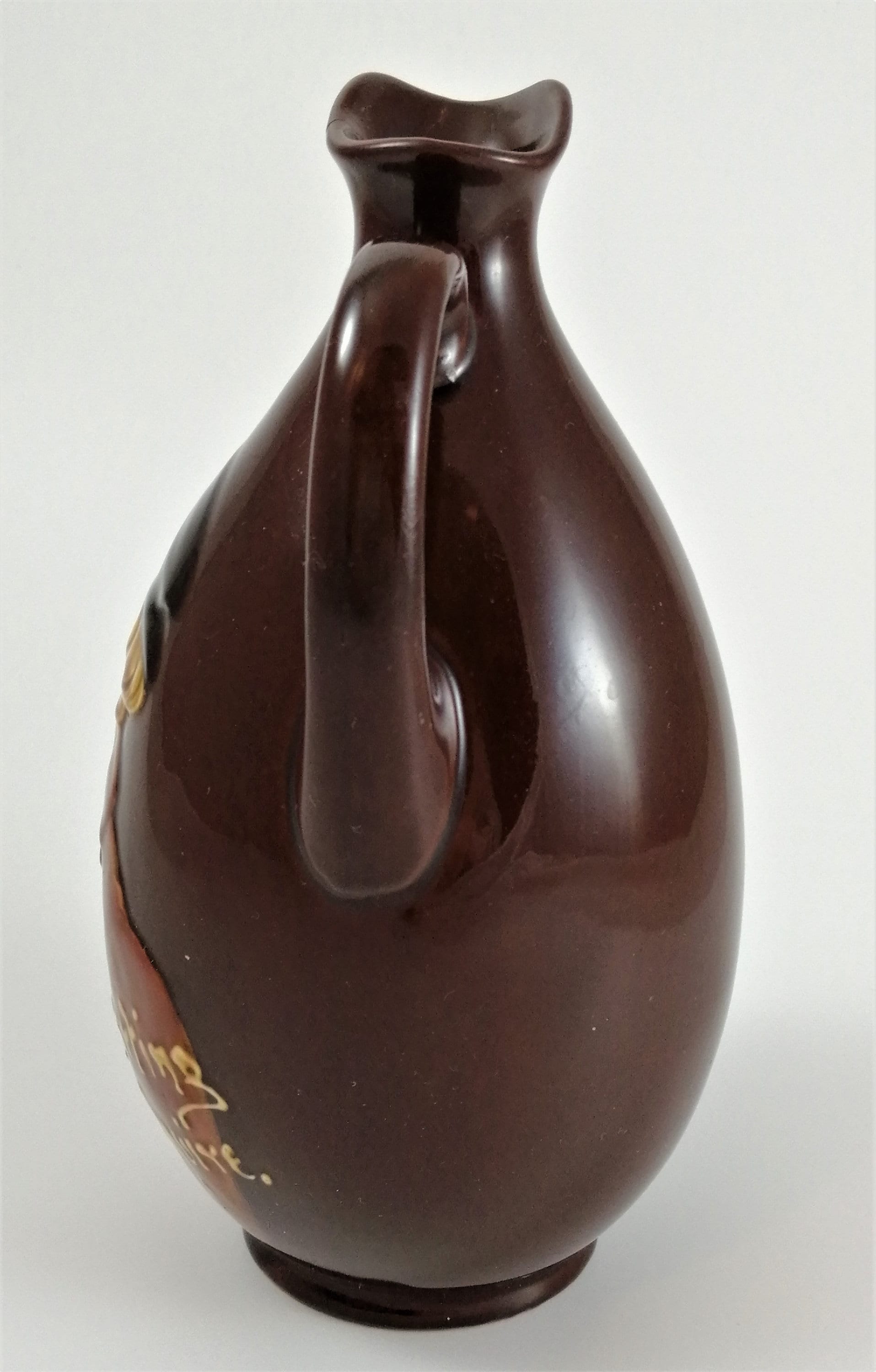 Antique Edwardian stoneware Royal Doulton Kingsware SPORTING SQUIRE Dewars whisky jug flask flagon