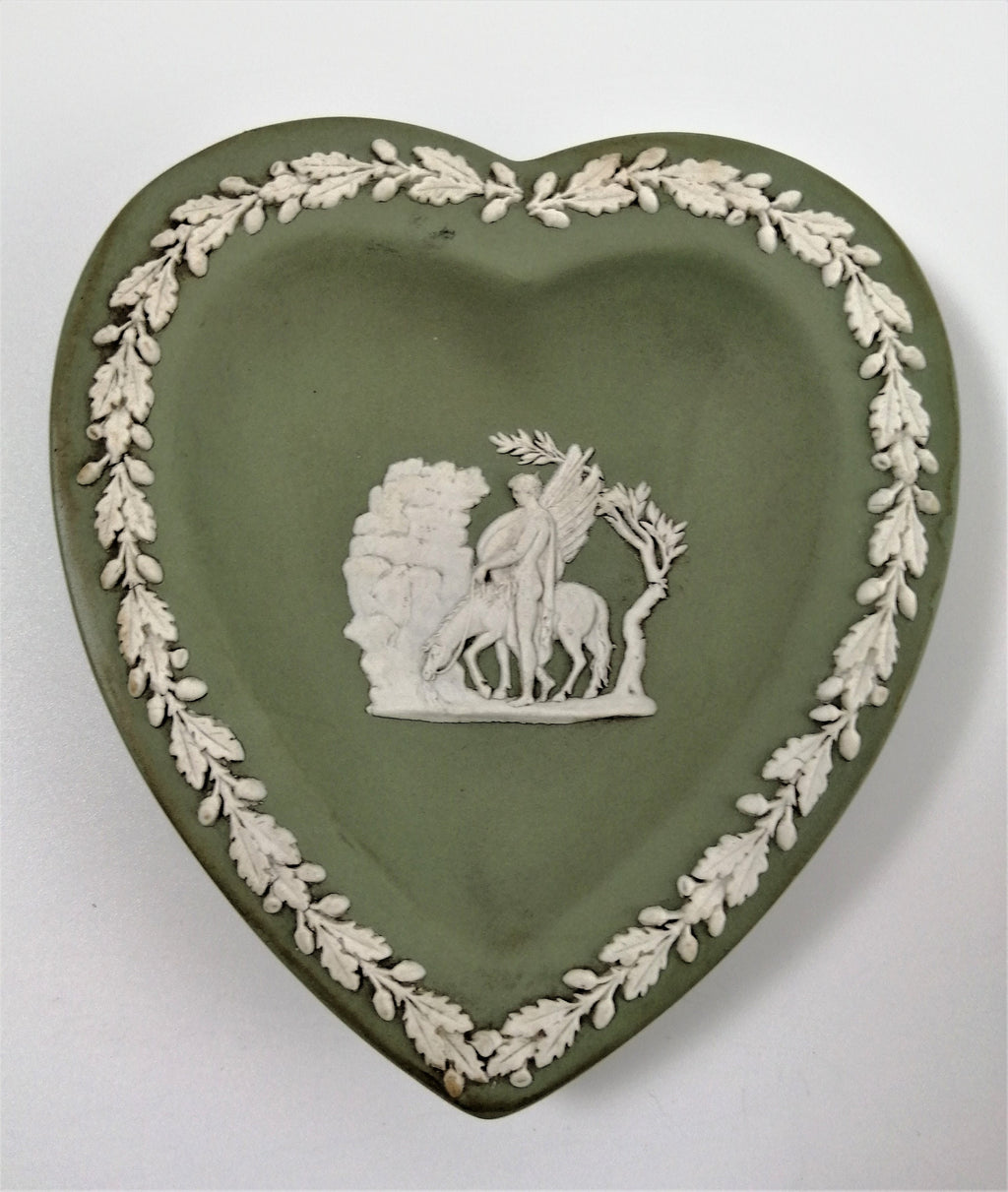 Antique Wedgwood Jasperware Set: Light Blue & Moss Green Trinket Dishes