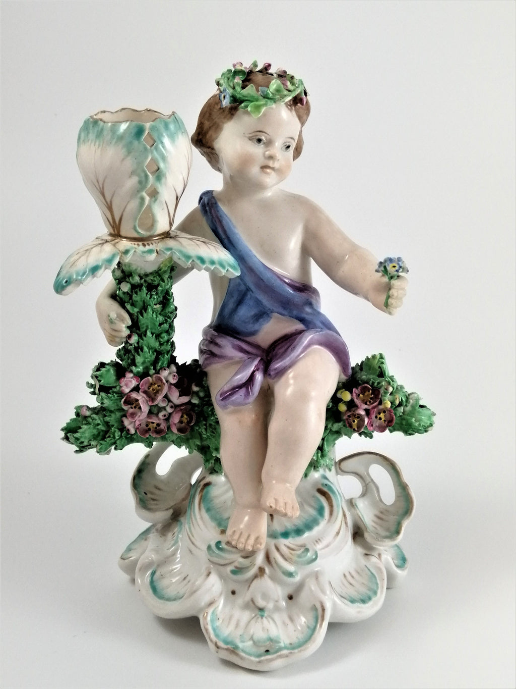 Antique Derby Porcelain Cherub Candlesticks: Sampson Hancock, c. 1867–1870