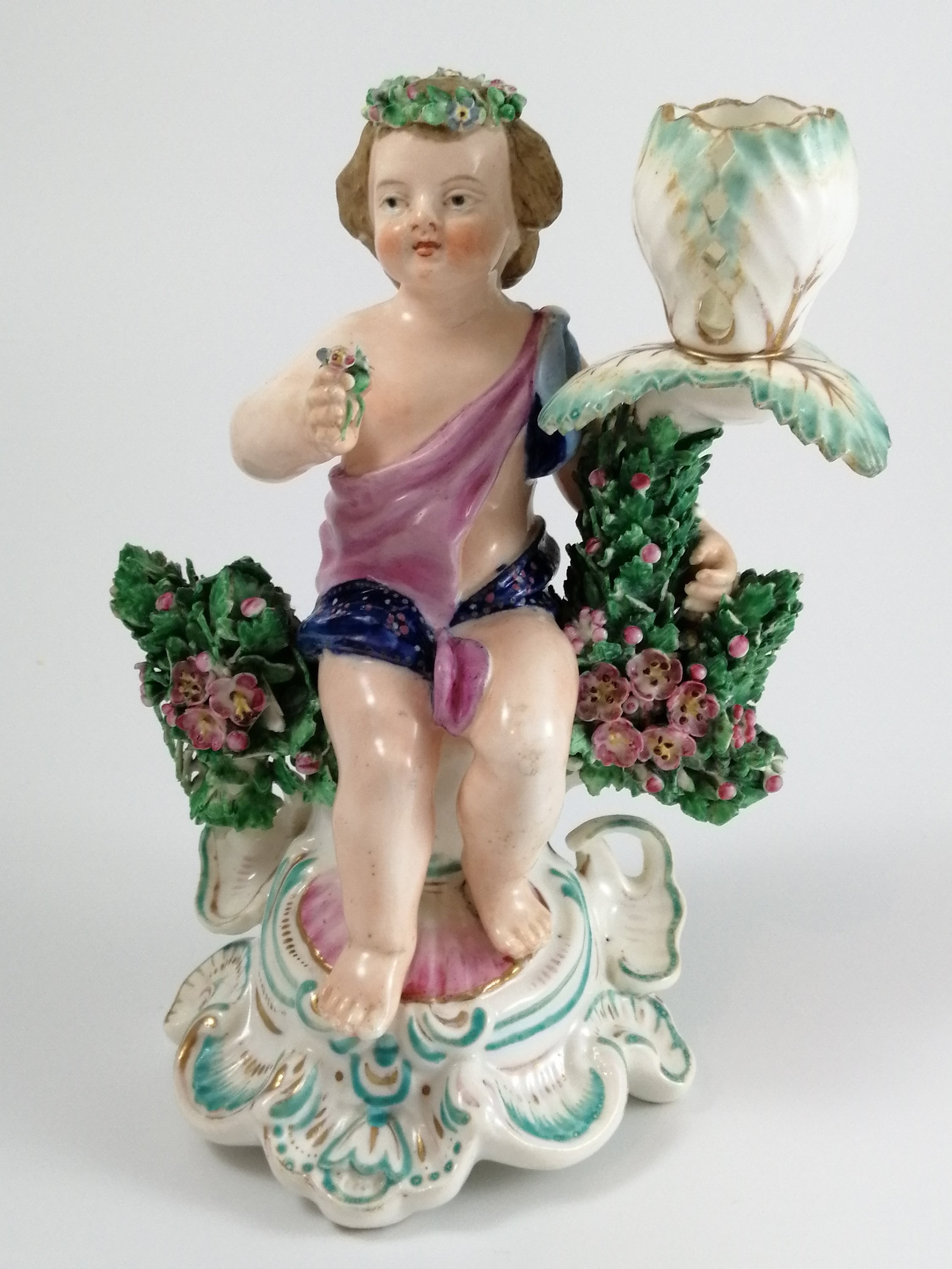 Antique Derby Porcelain Cherub Candlesticks: Sampson Hancock, c. 1867–1870