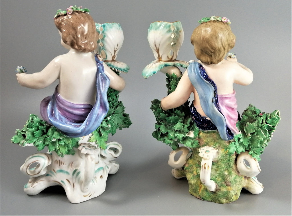 Antique Derby Porcelain Cherub Candlesticks: Sampson Hancock, c. 1867–1870