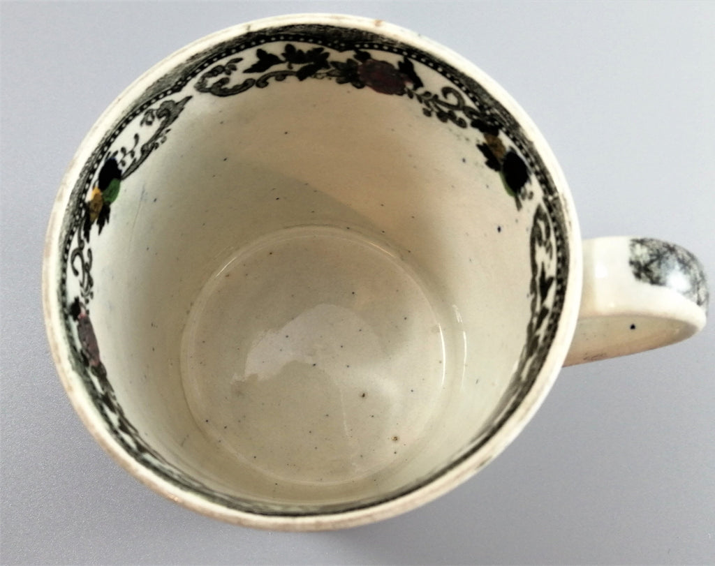 Georgian Staffordshire Pearlware Mug: Odd Fellows Transferware, c. 1820s