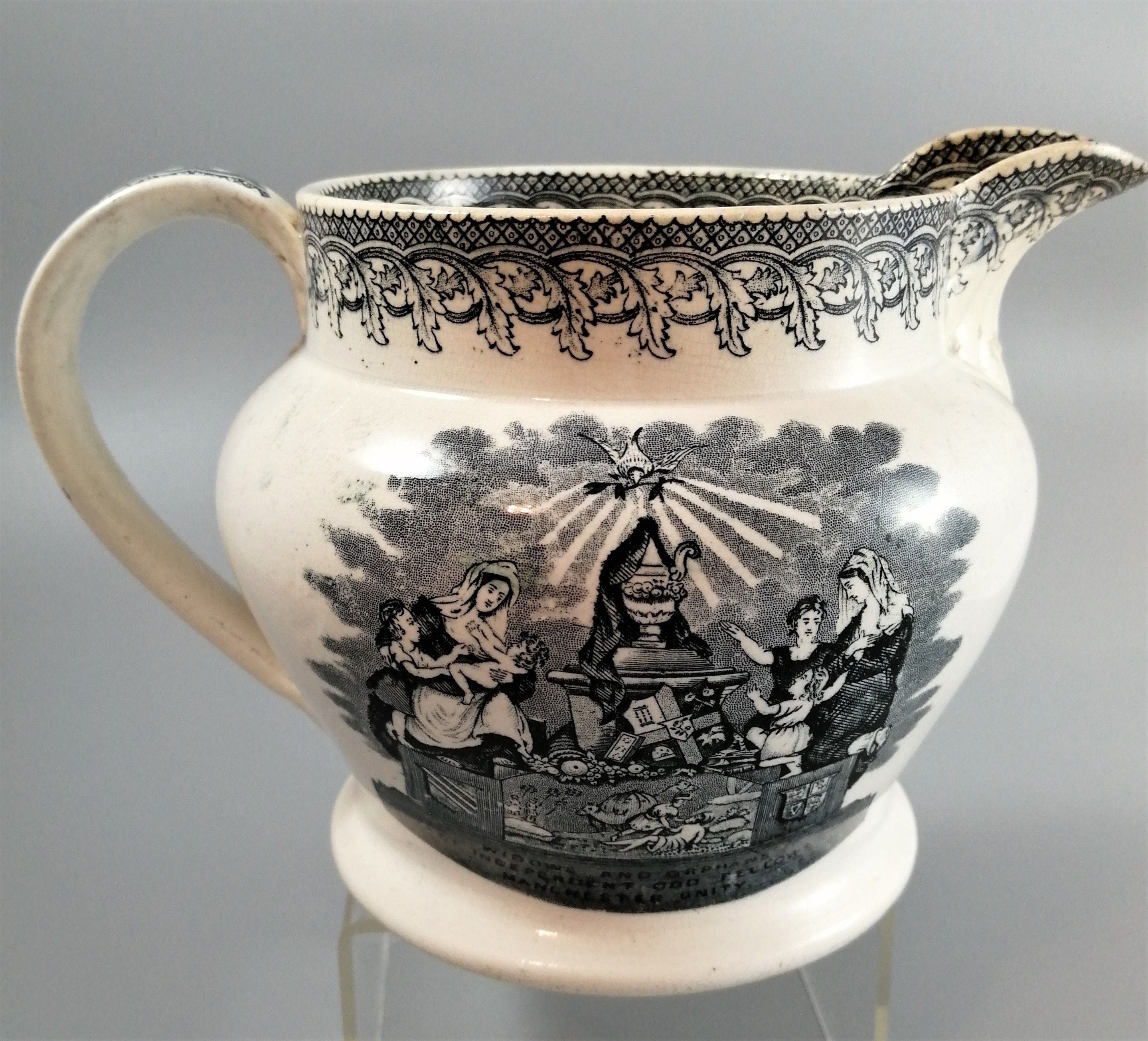 Antique jug with Masonic designs, Independent Order of Odd Fellows Fraternity.