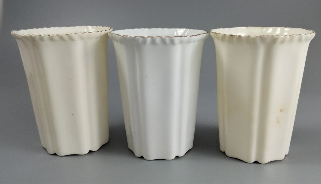 Three antique porcelain beakers, Manchester Unity of the Independent Order of Oddfellows.