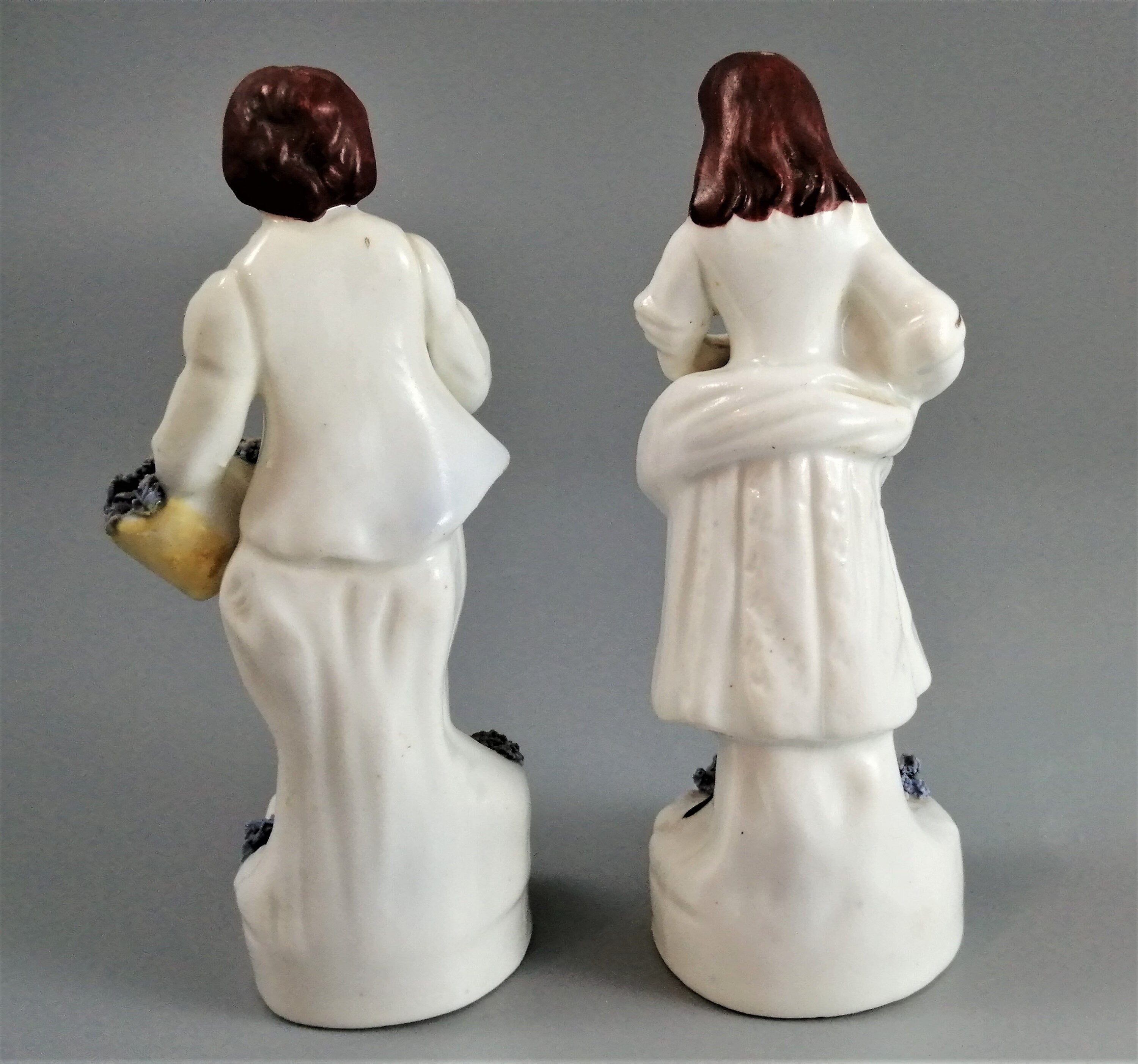 Antique Staffordshire Gardener Figures: James Dudson Pair, c. 1840
