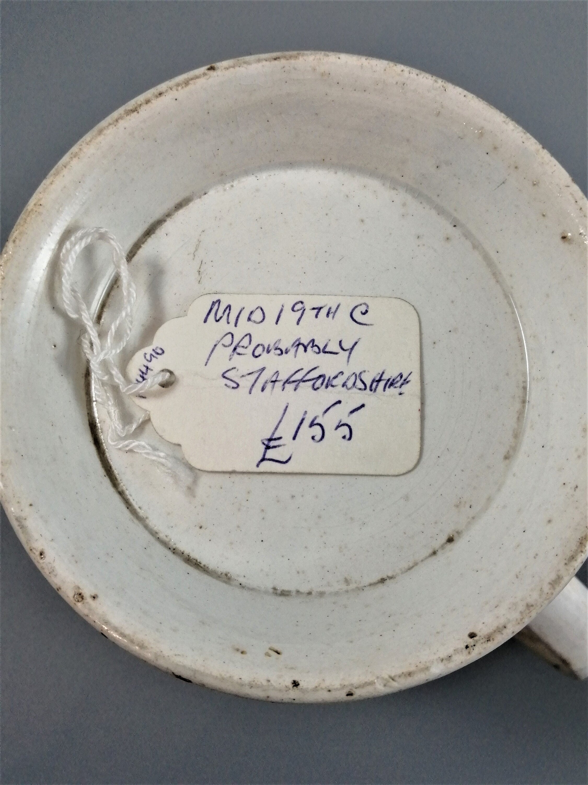 Victorian Staffordshire Pearlware Mug: Odd Fellows Commemorative, c. 1850s