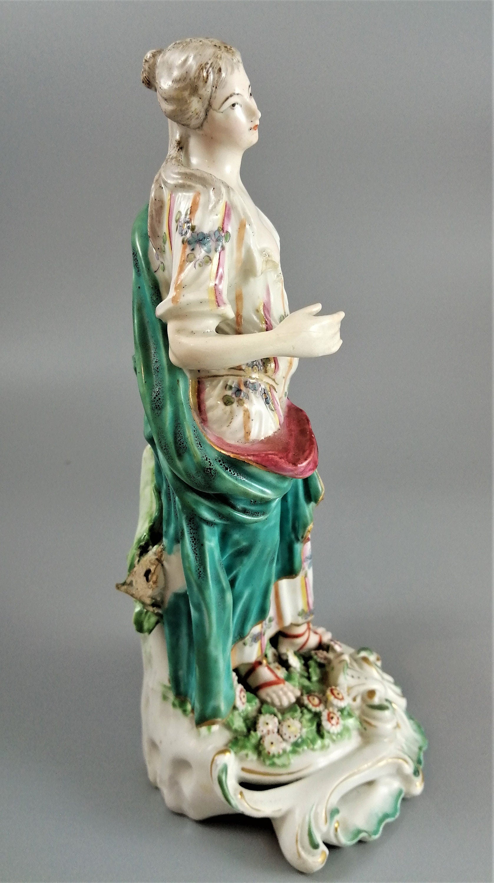 Rare Derby Porcelain Figurine: 'Air' - Allegorical Lady with Birdcage (1756-1765)