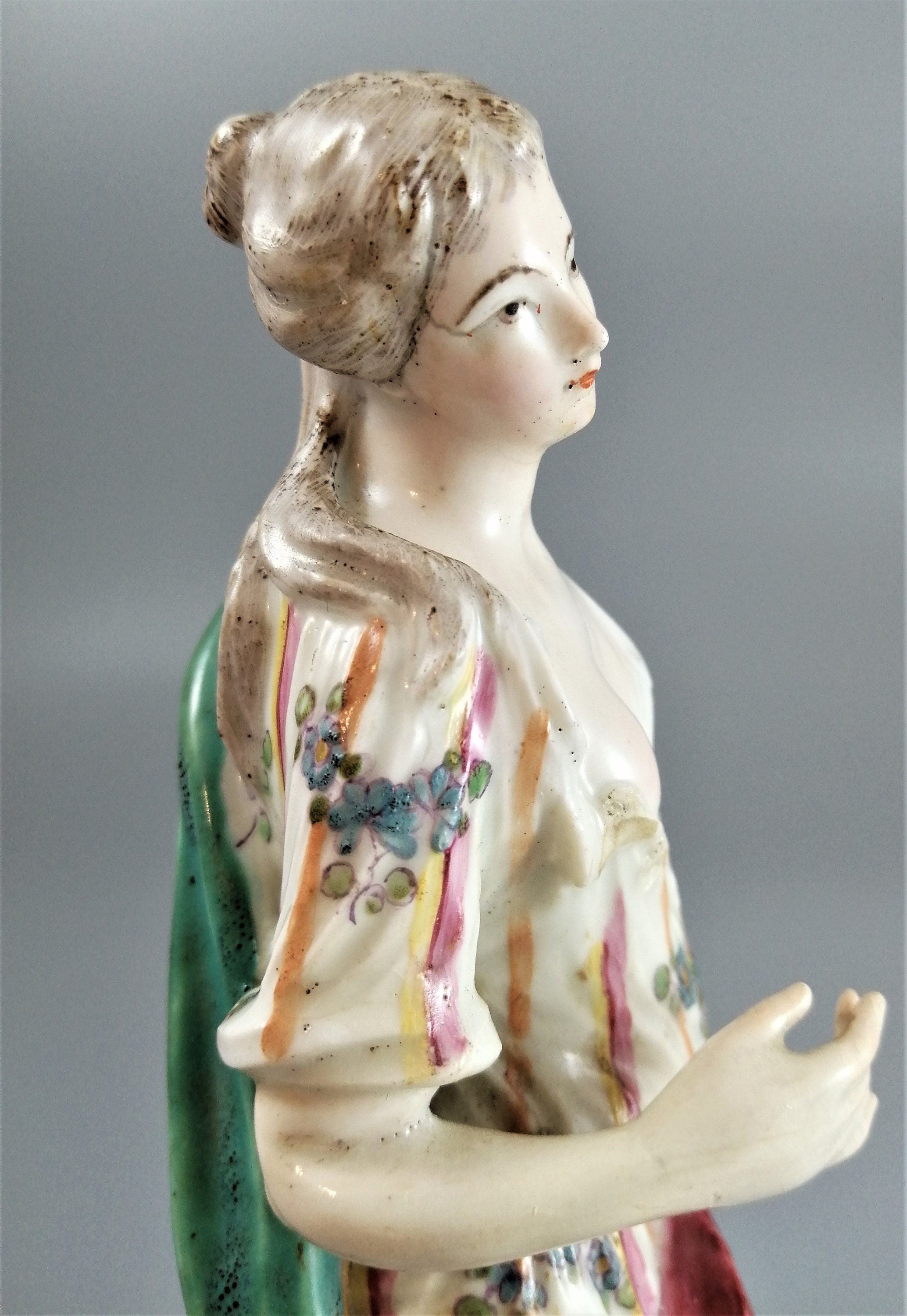 Rare Derby Porcelain Figurine: 'Air' - Allegorical Lady with Birdcage (1756-1765)