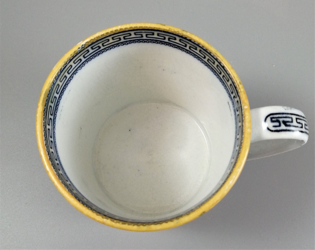 Antique Staffordshire Mug: Hand-Painted Chinoiserie Tea Scene, c. 1810