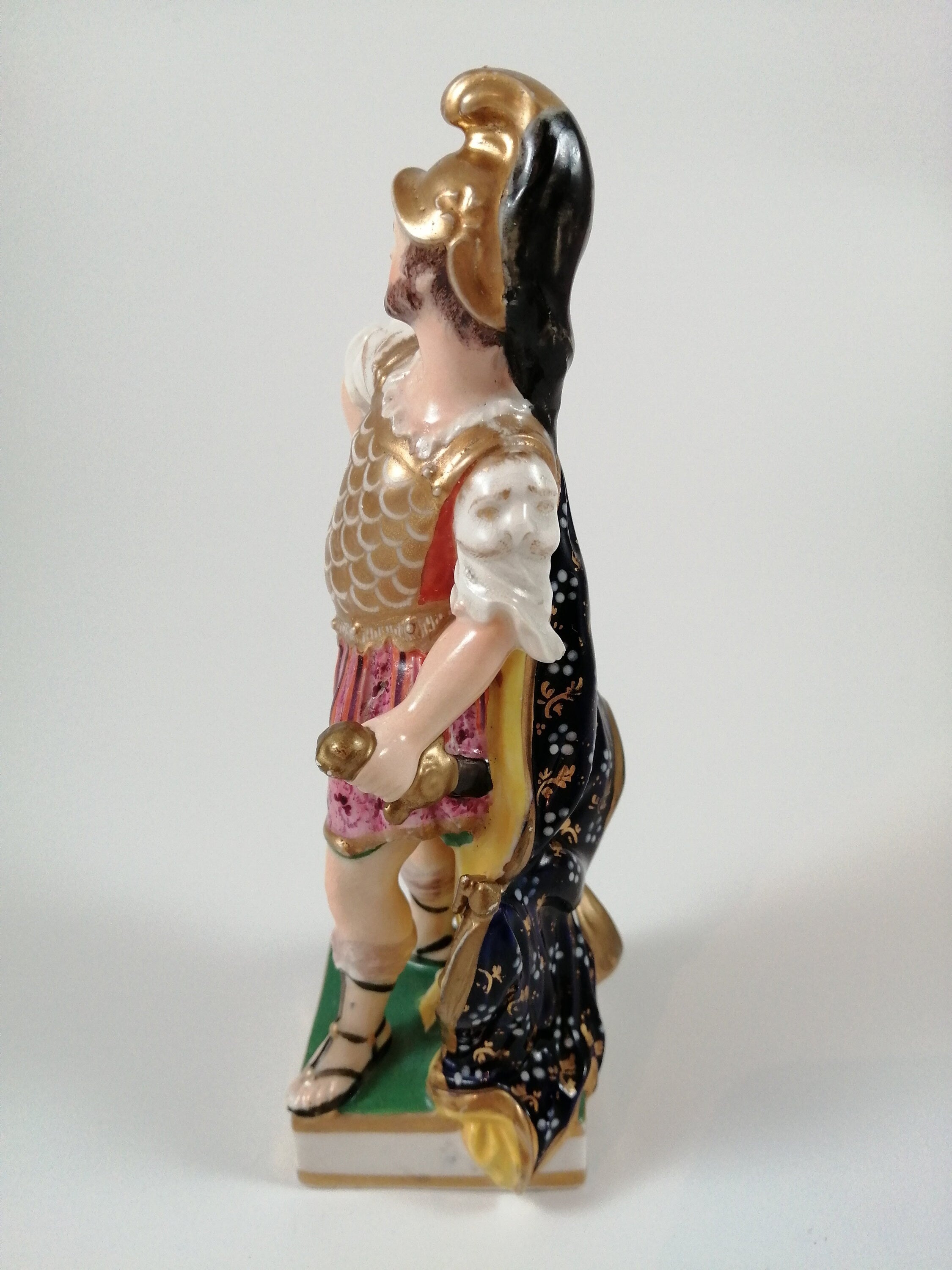 Antique Derby Porcelain Mars Figurine: Roman God of War, Bloor Period c. 1830