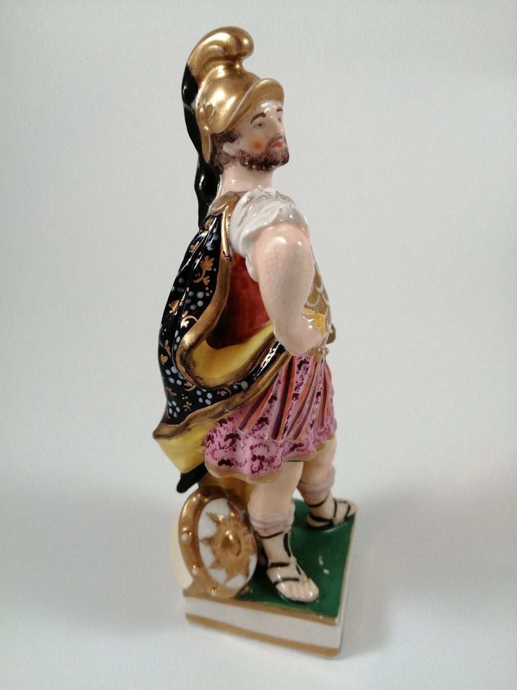 Antique Derby Porcelain Mars Figurine: Roman God of War, Bloor Period c. 1830