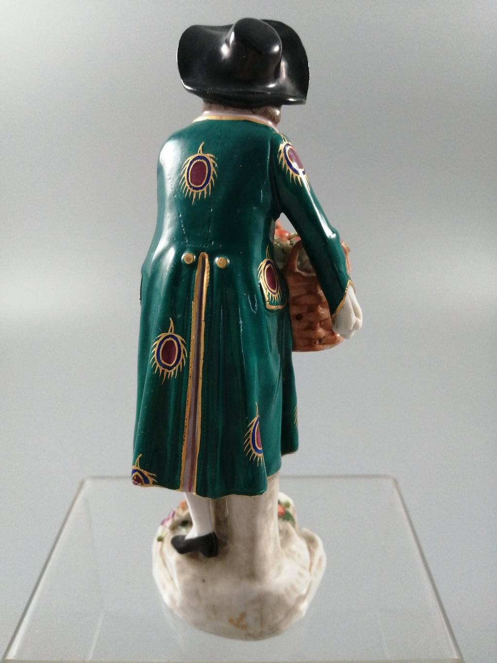 Antique Samson Porcelain Figurine: Young Man with Apple Basket, 19th Century French Decor