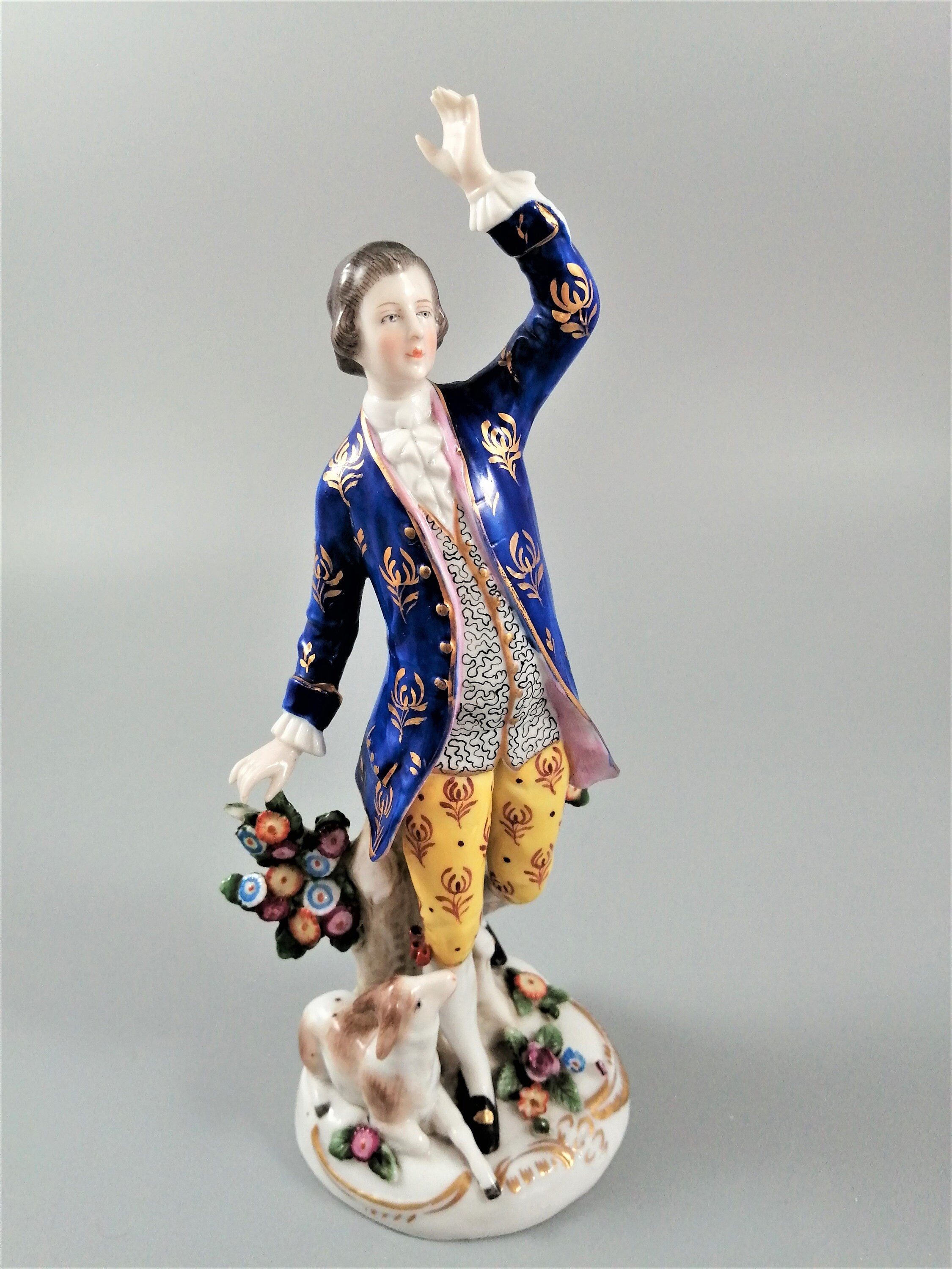 Antique Samson porcelain figurine, with gold anchor pseudo-marked to Chelsea