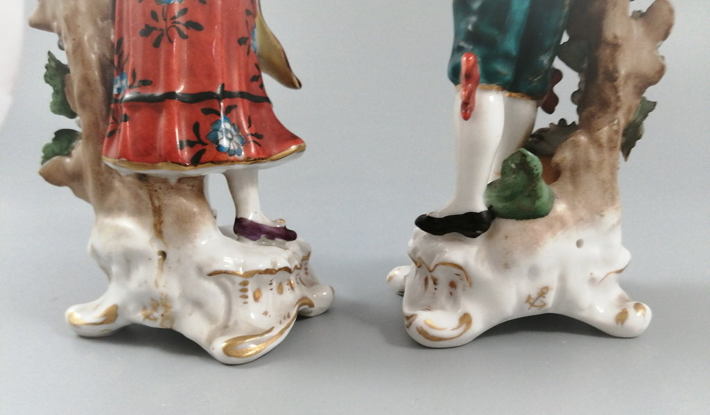 Antique Samson Porcelain Figurines: French Grape Pickers, Chelsea Style