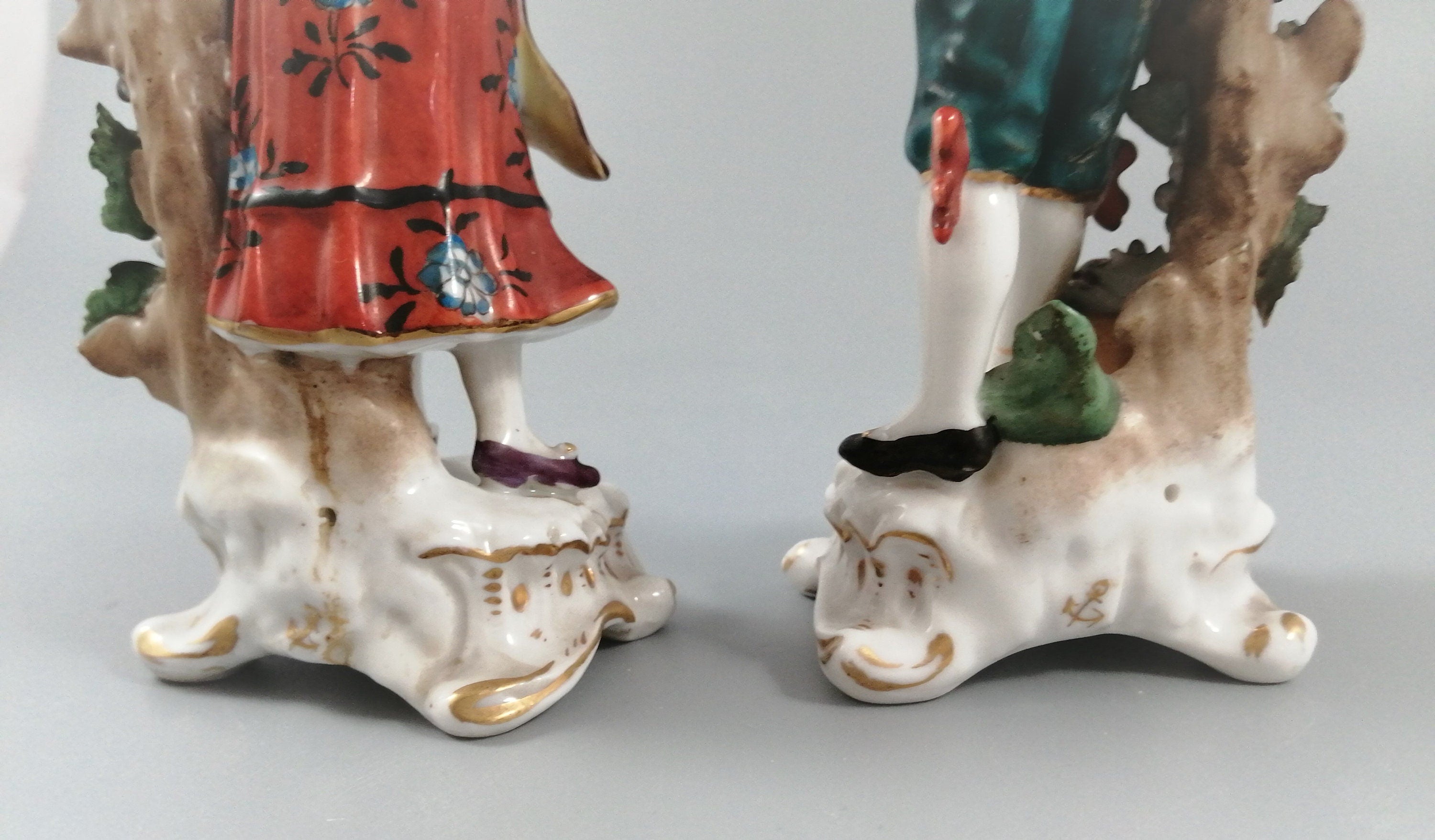 Antique Samson Porcelain Figurines: French Grape Pickers, Chelsea Style