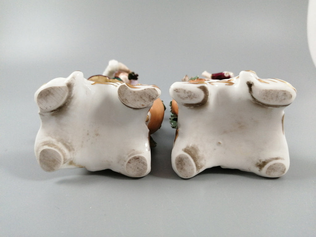 Antique Samson Porcelain Figurines: French Grape Pickers, Chelsea Style