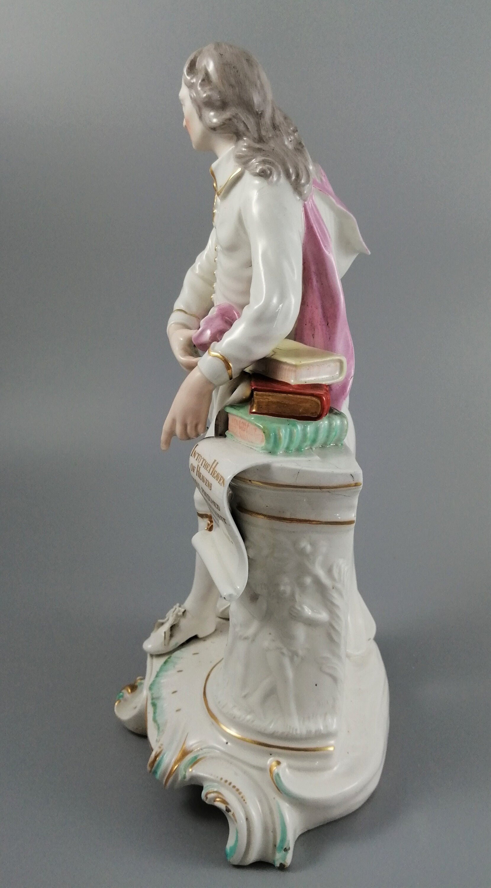Antique Derby Porcelain John Milton Figurine, c. 1765