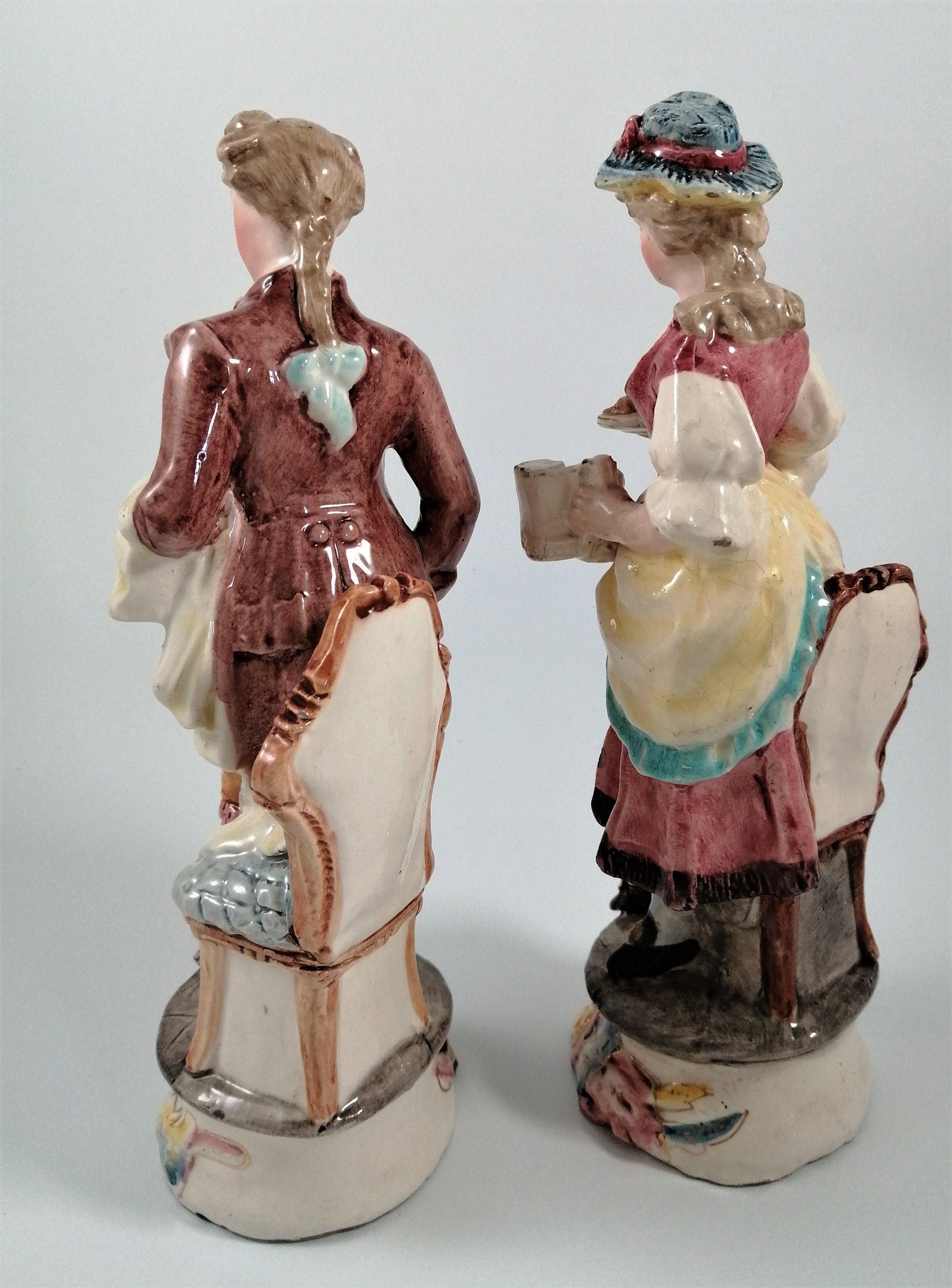 Antique pair of porcelain figurines, possibly by the Brothers Urbach