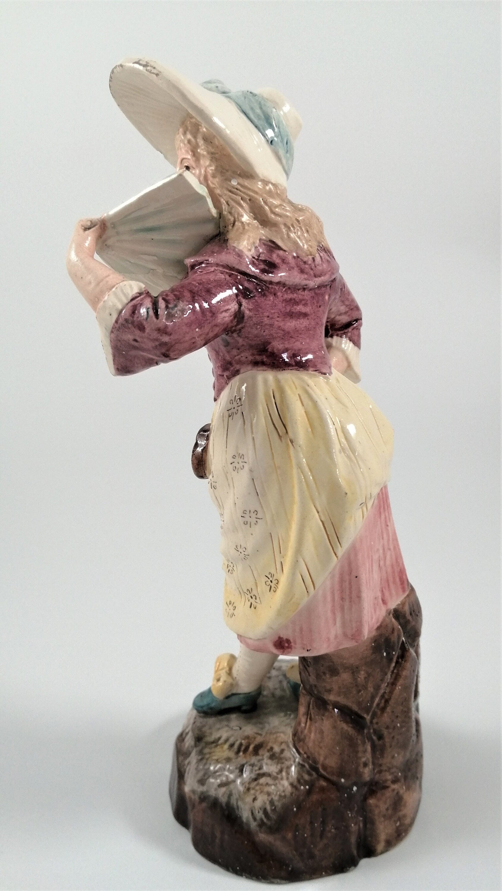 Brothers Urbach Antique Porcelain Figurine: Edwardian Girl with Fan