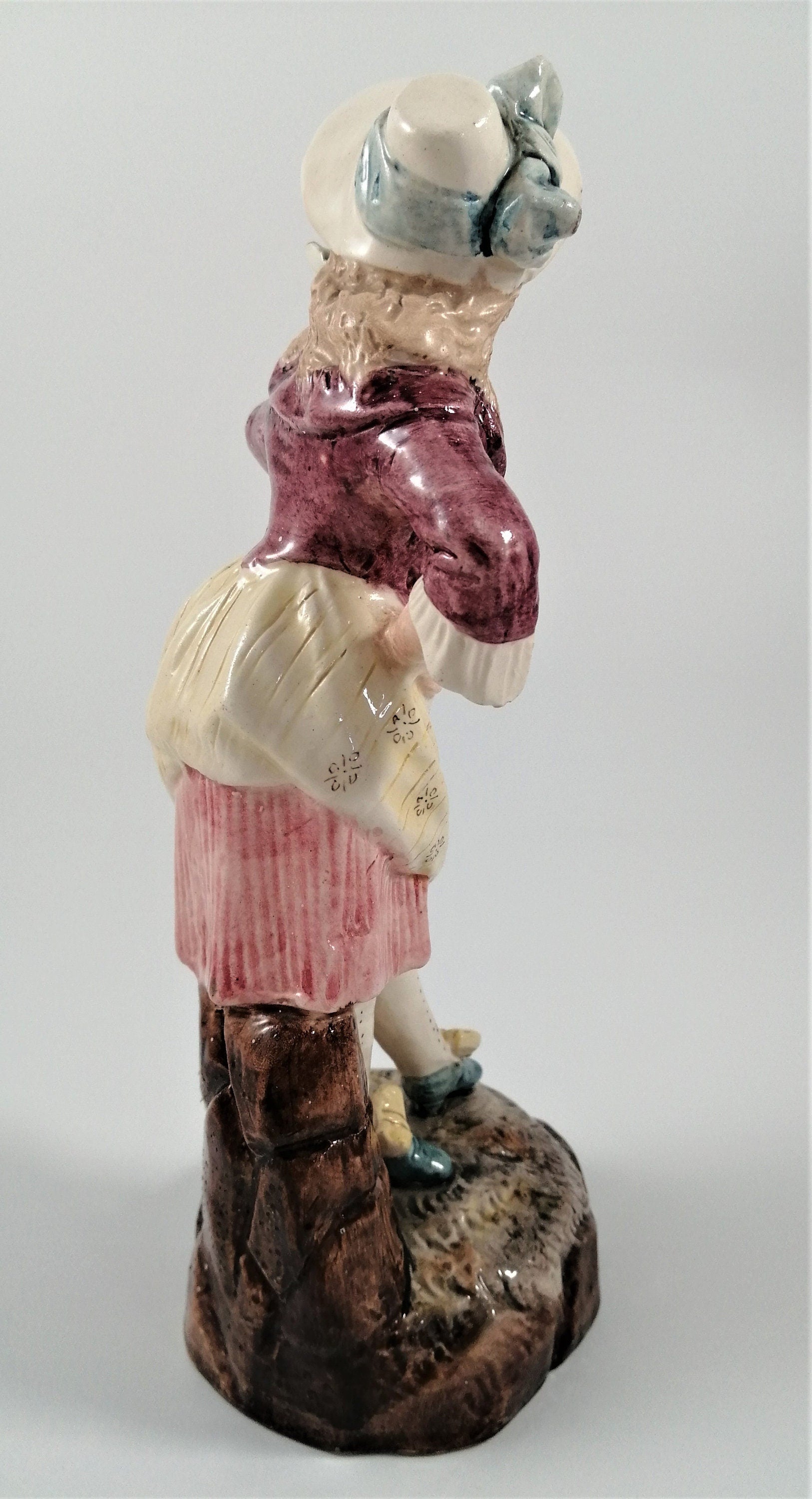 Brothers Urbach Antique Porcelain Figurine: Edwardian Girl with Fan
