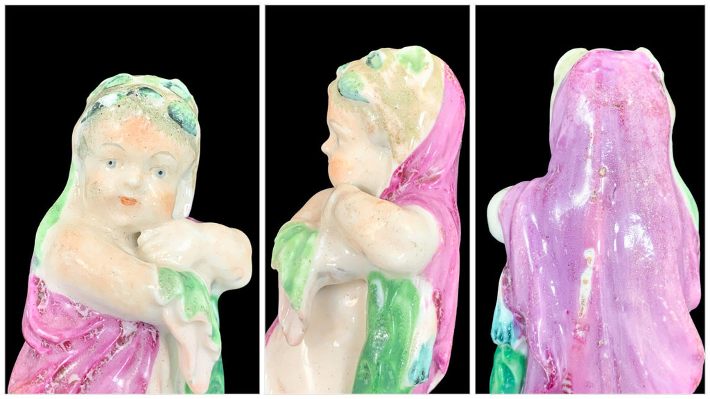 Antique Chelsea-Derby Porcelain Putto Figurine: Young Hercules, c. 1775
