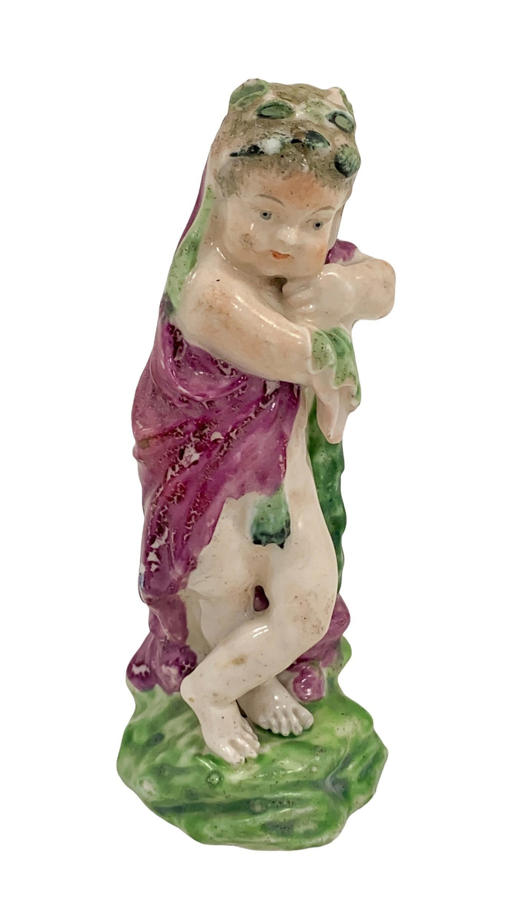 Antique Chelsea-Derby Porcelain Putto Figurine: Young Hercules, c. 1775