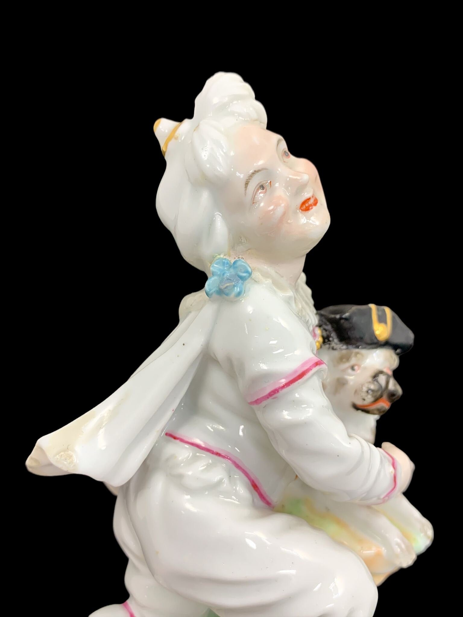 Rare Derby Porcelain Figurine: Boy with Macaroni Dog, c.1775